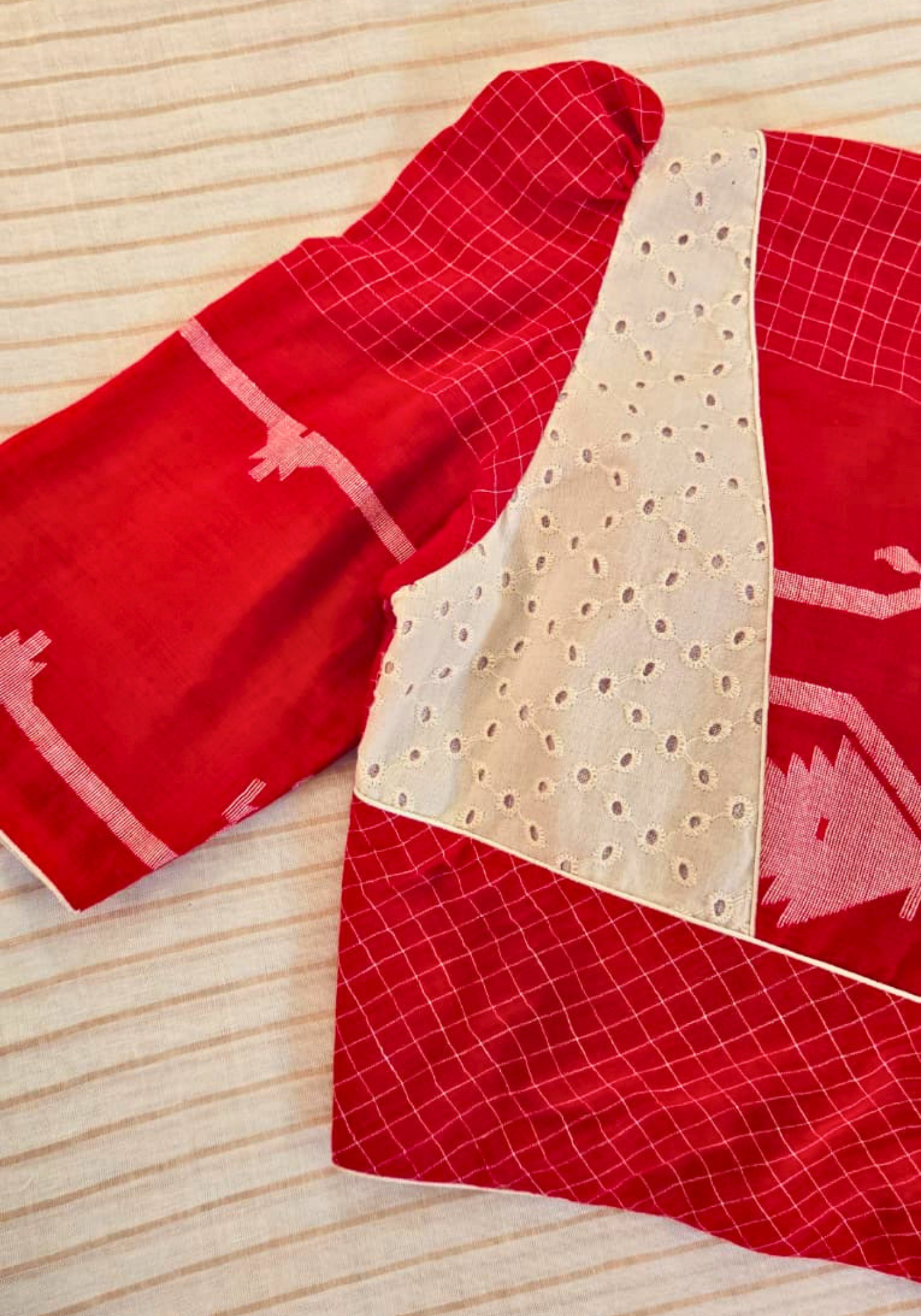 KUMKUM AALTA JAMDANI BLOUSE