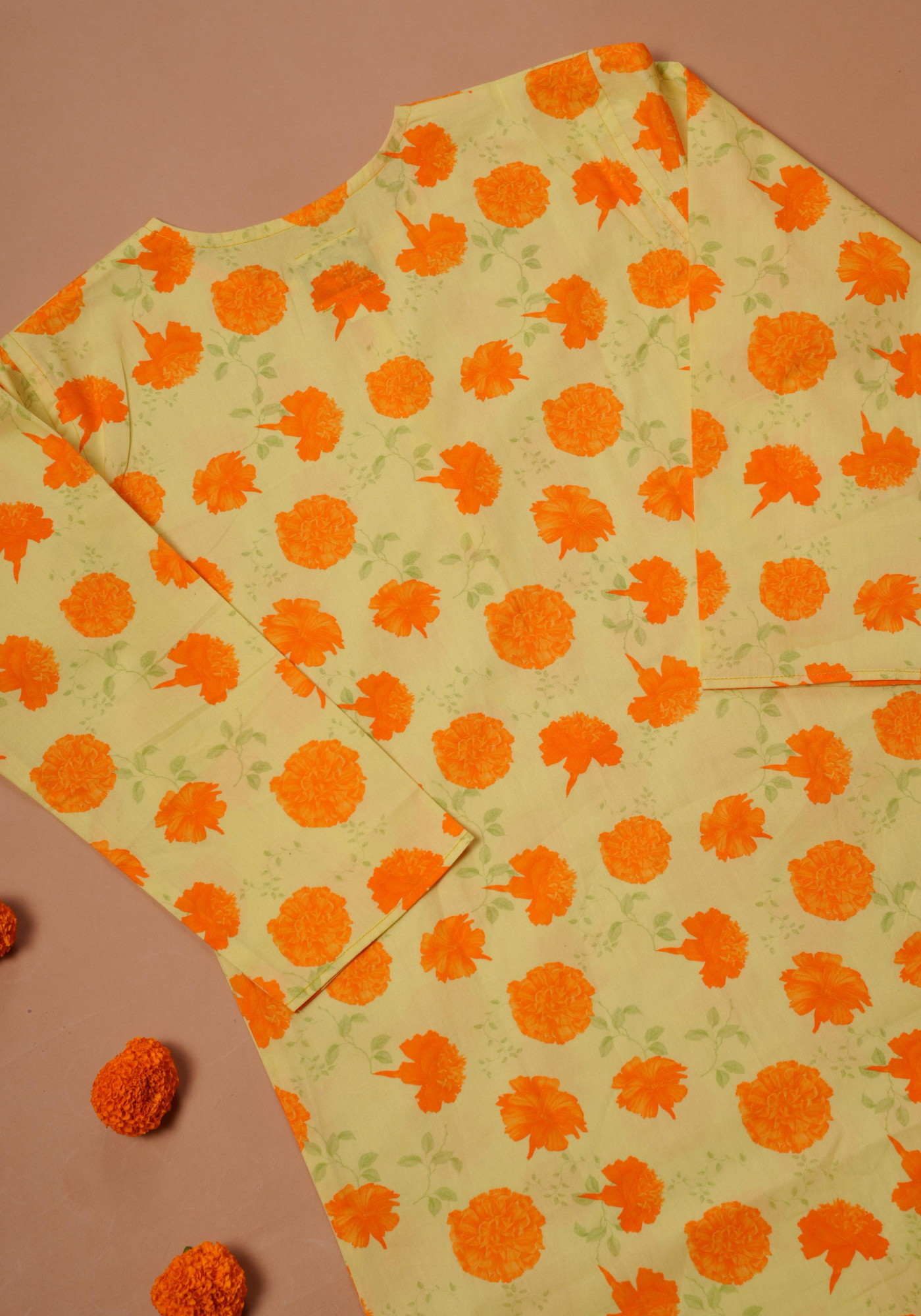 MARIGOLD PRINTED YELLOW KURTA