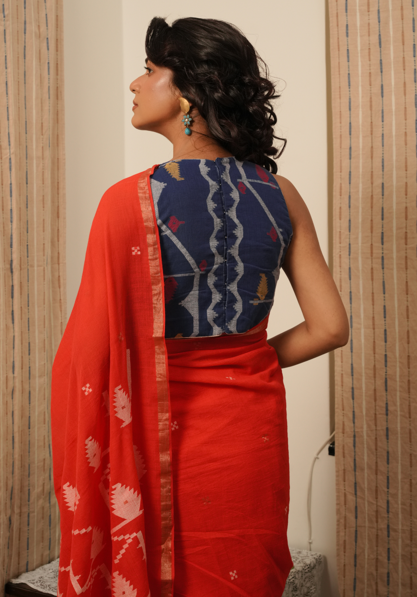 TUKTUKEY LAAL PUJOR JAMDANI SAREE