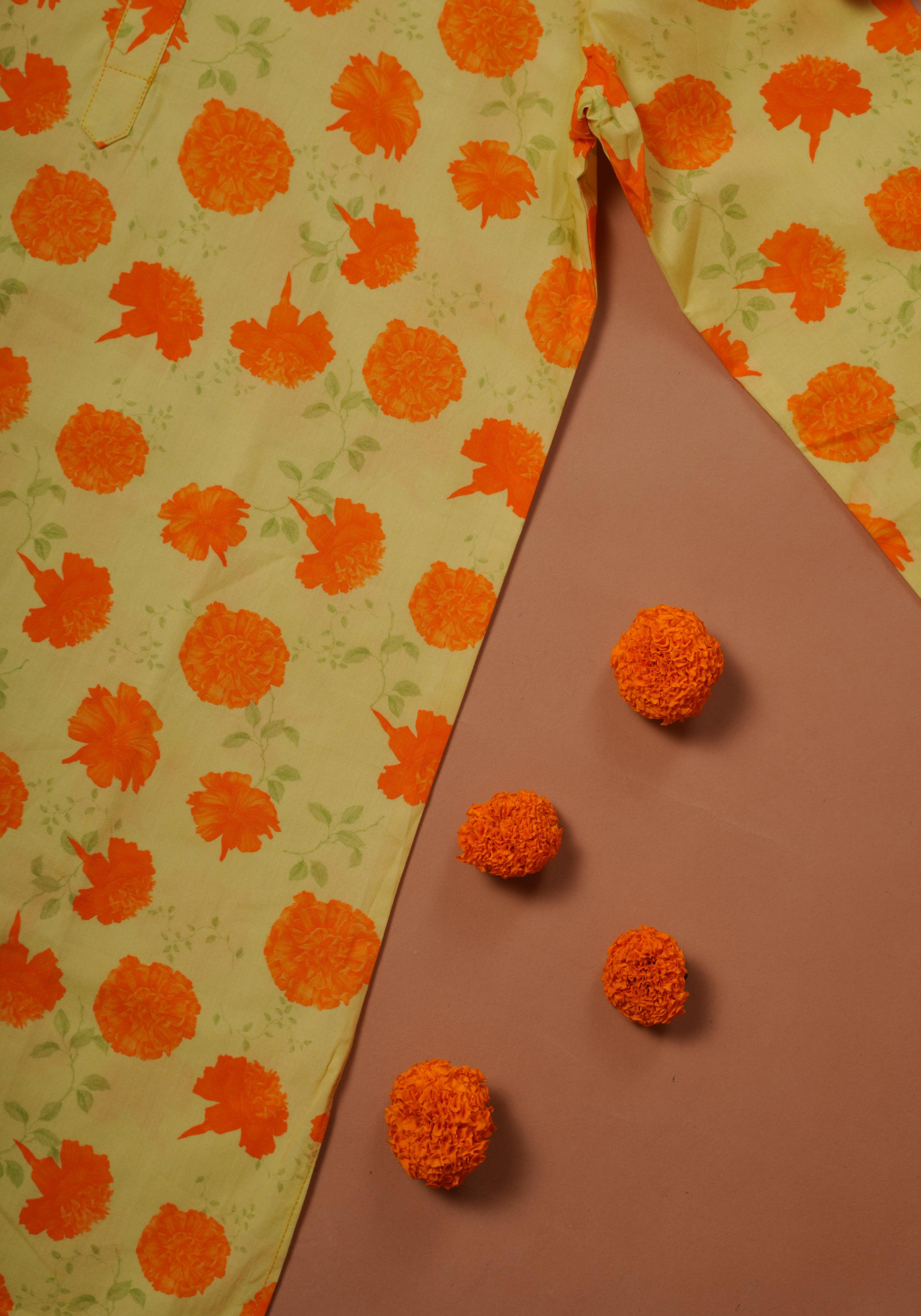 MARIGOLD PRINTED YELLOW KURTA