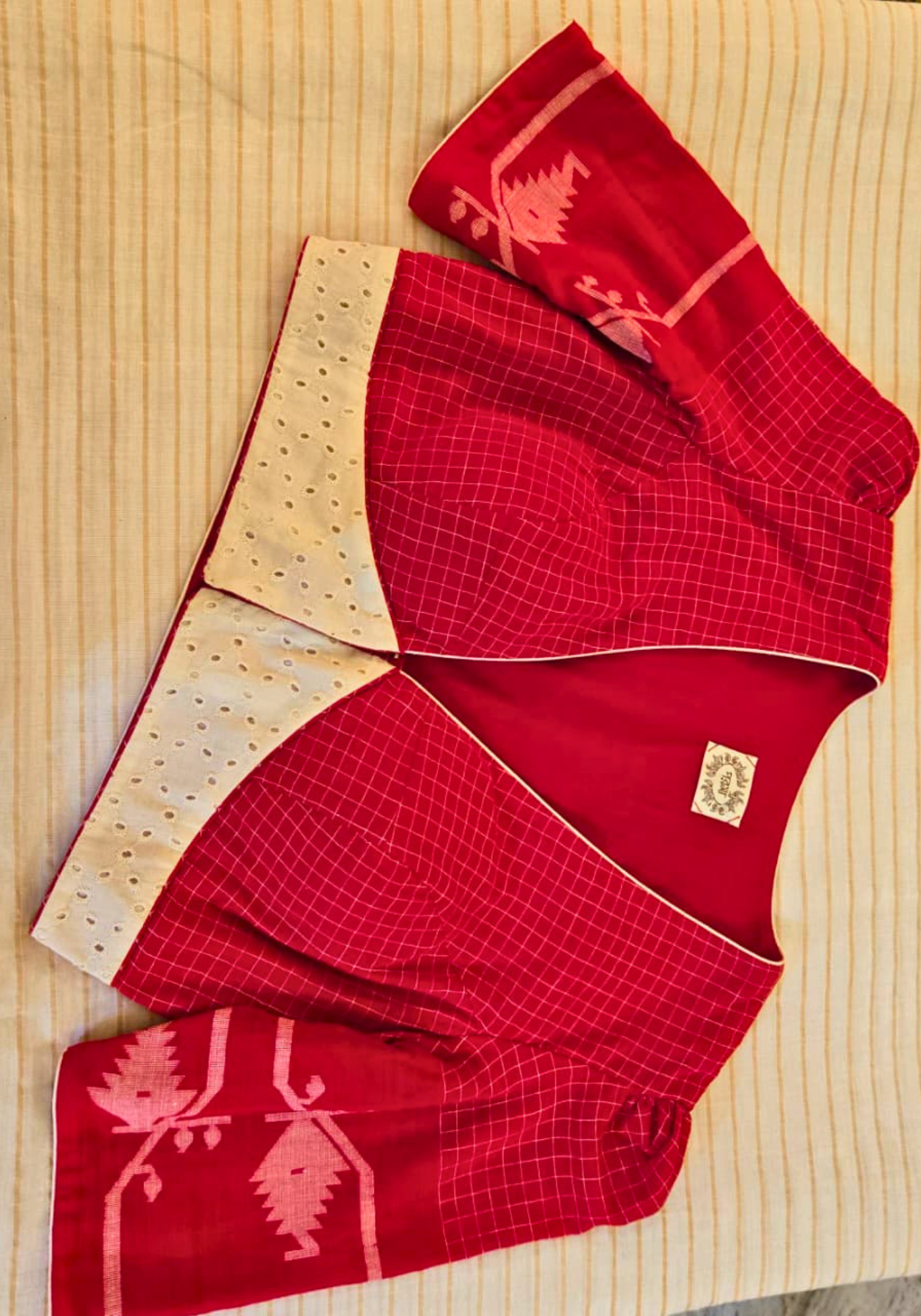 KUMKUM AALTA JAMDANI BLOUSE