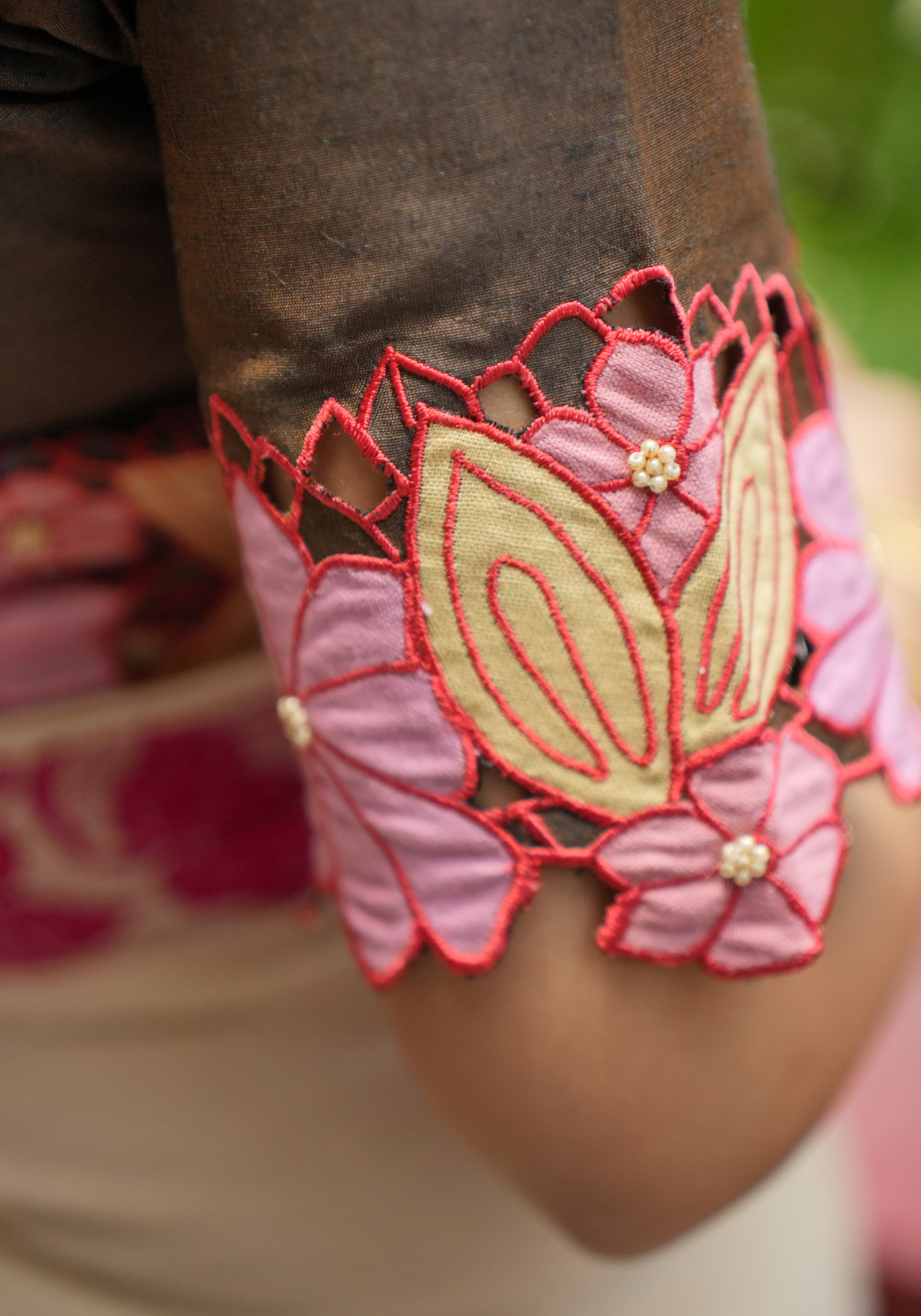 BROWN CUTWORK MADHABILATA BLOUSE