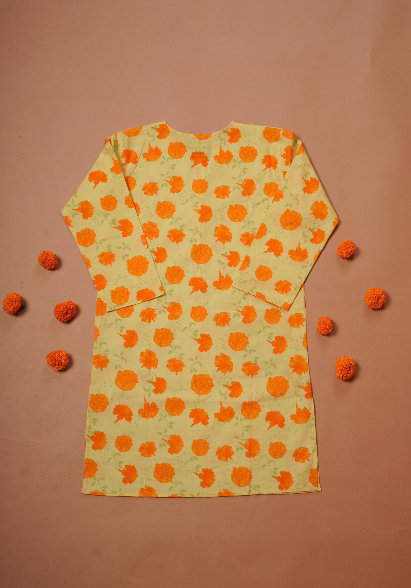 MARIGOLD PRINTED YELLOW KURTA