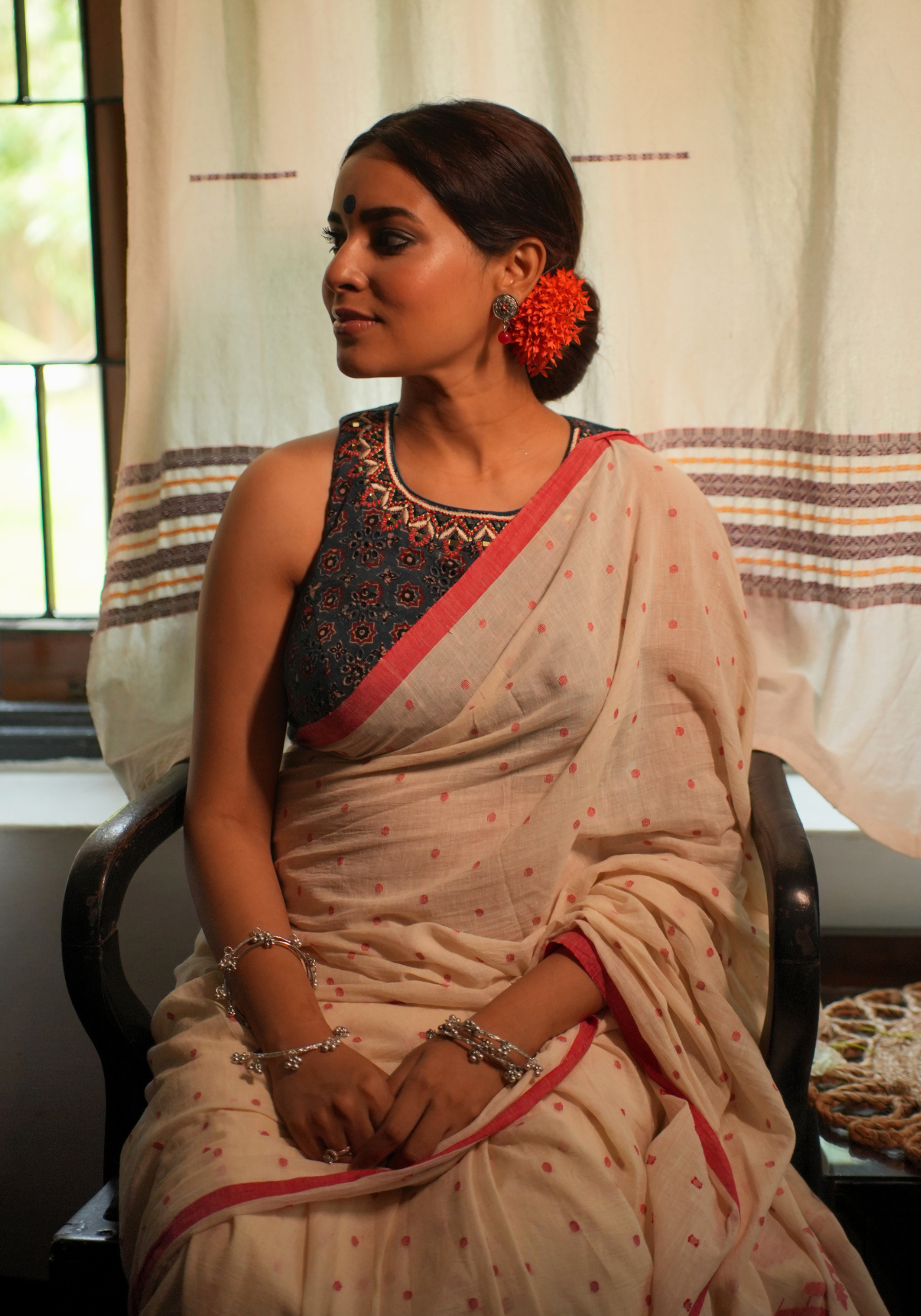 NEEL AJRAKH MIRROR BLOUSE