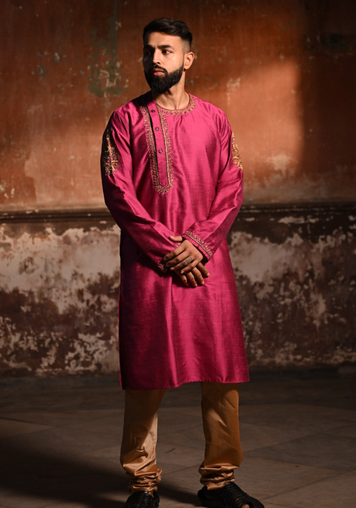 BASHOR GOLAP MAGENTA KURTA