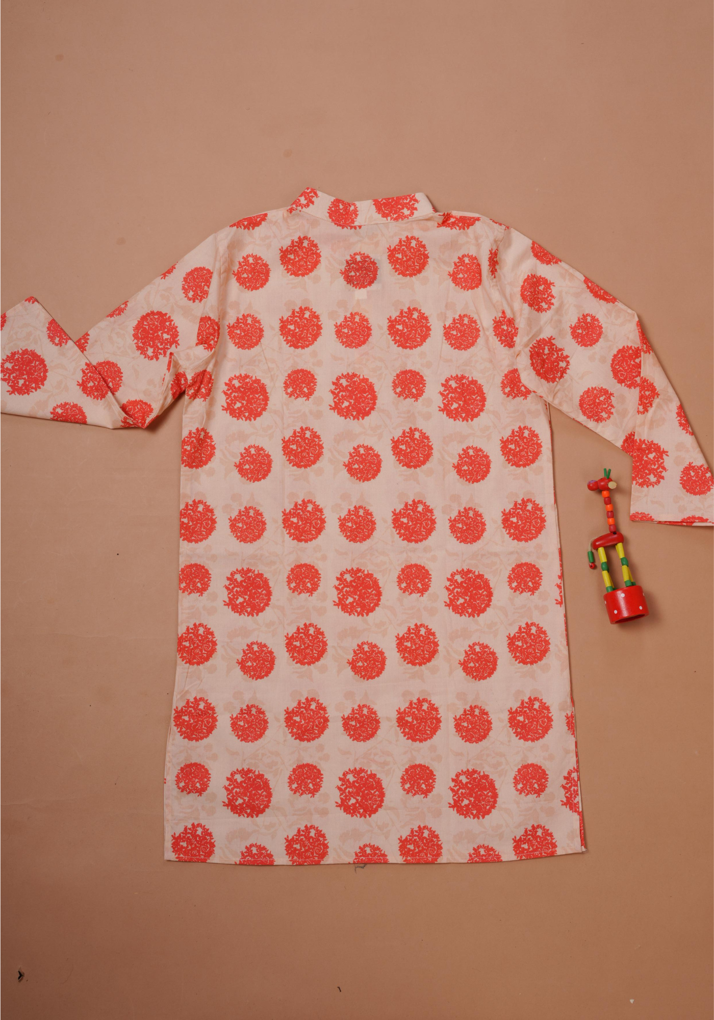 RONGON PRINTED ORANGE KURTA