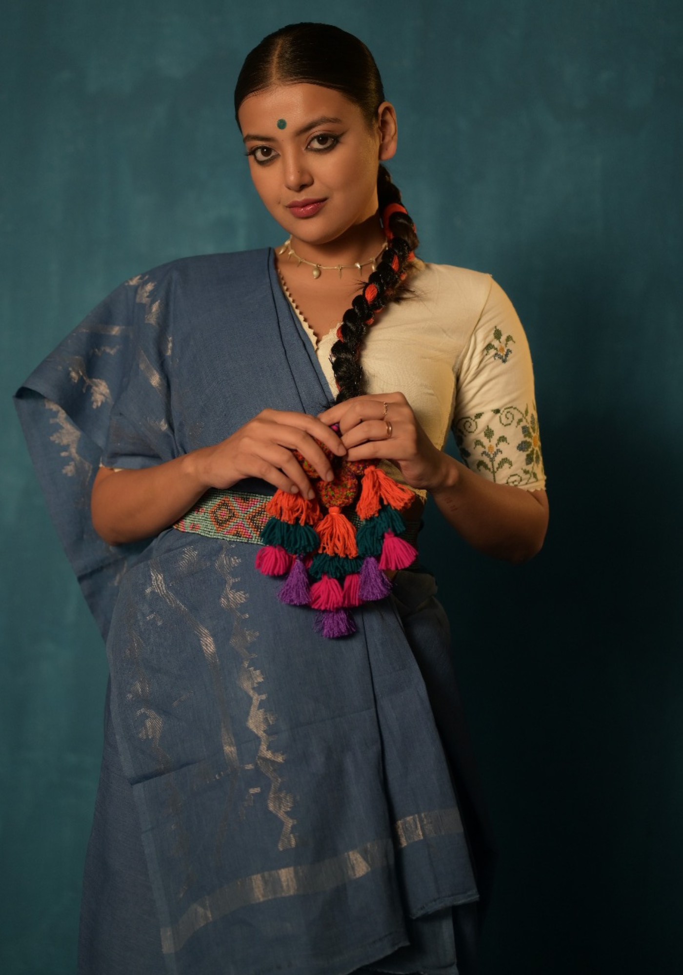 NEEL PHOOLER BAGAN BLOUSE
