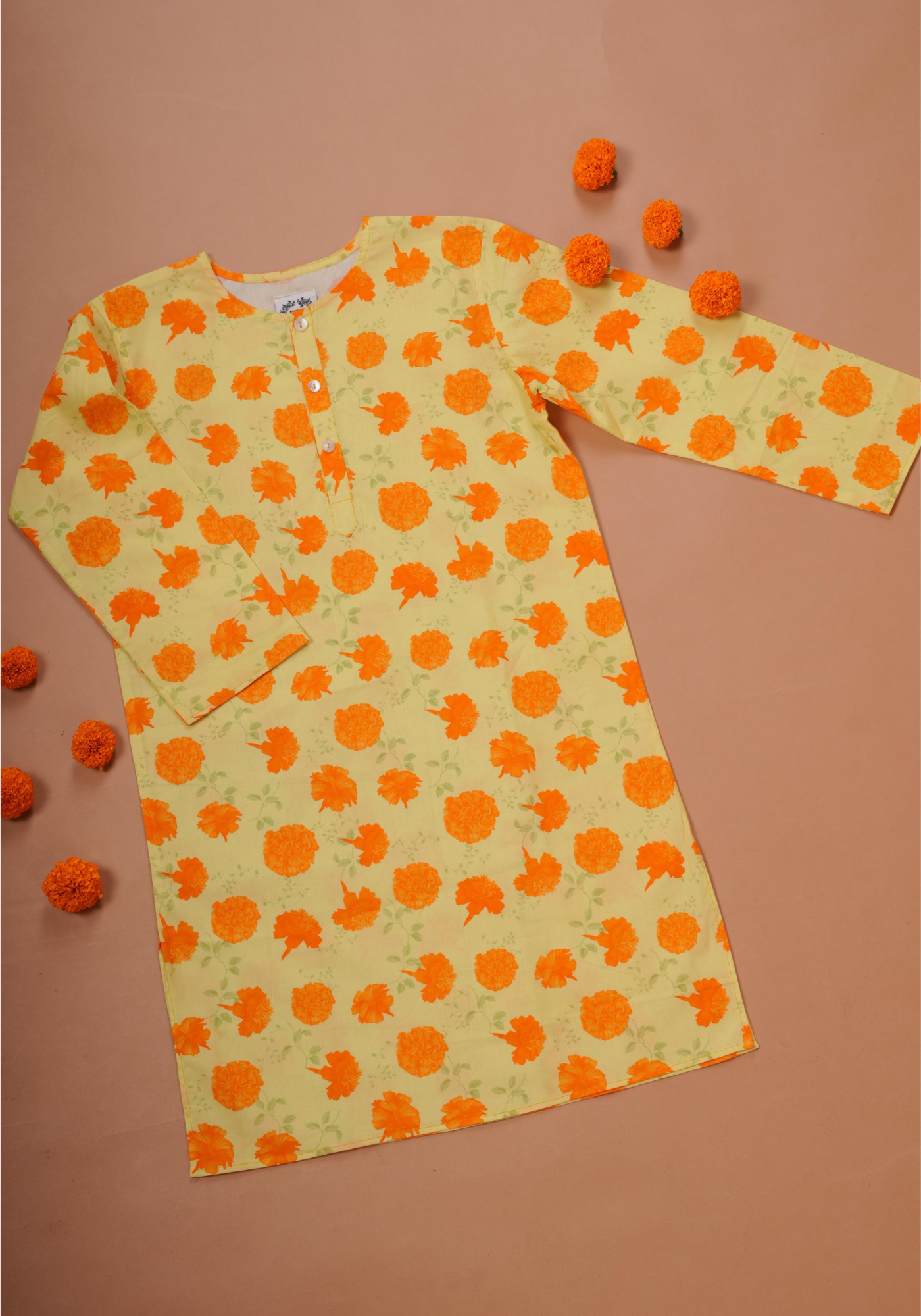 MARIGOLD PRINTED YELLOW KURTA