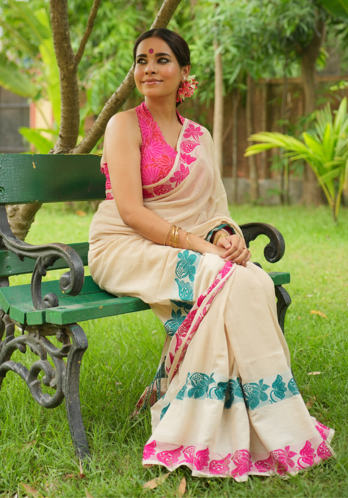 CHANDAN PADMA SHANKHA SAREE