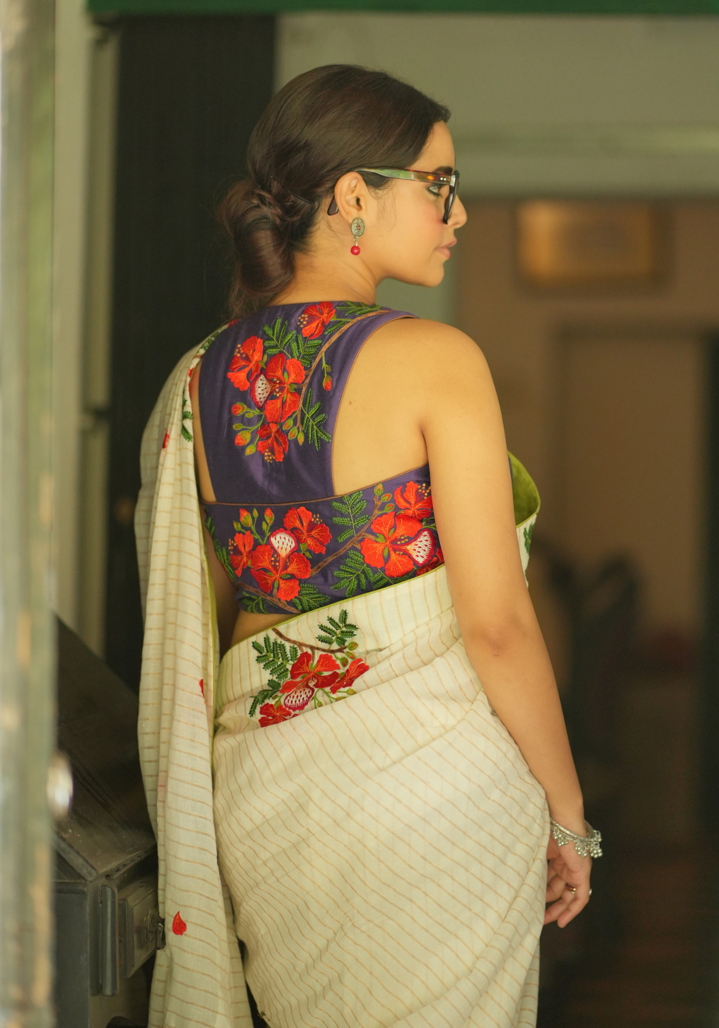 KRISHNACHURA PURPLE RACERBACK BLOUSE