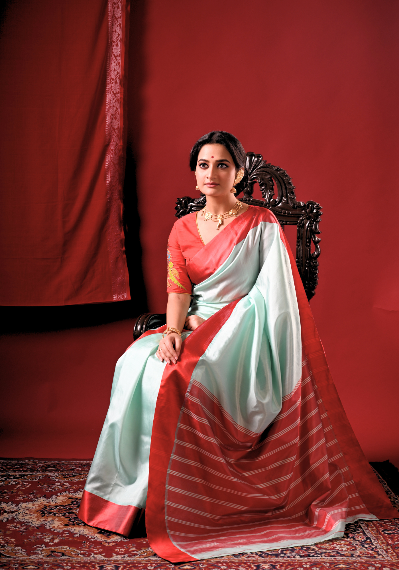NEELA AASMAN GOROD SILK SAREE