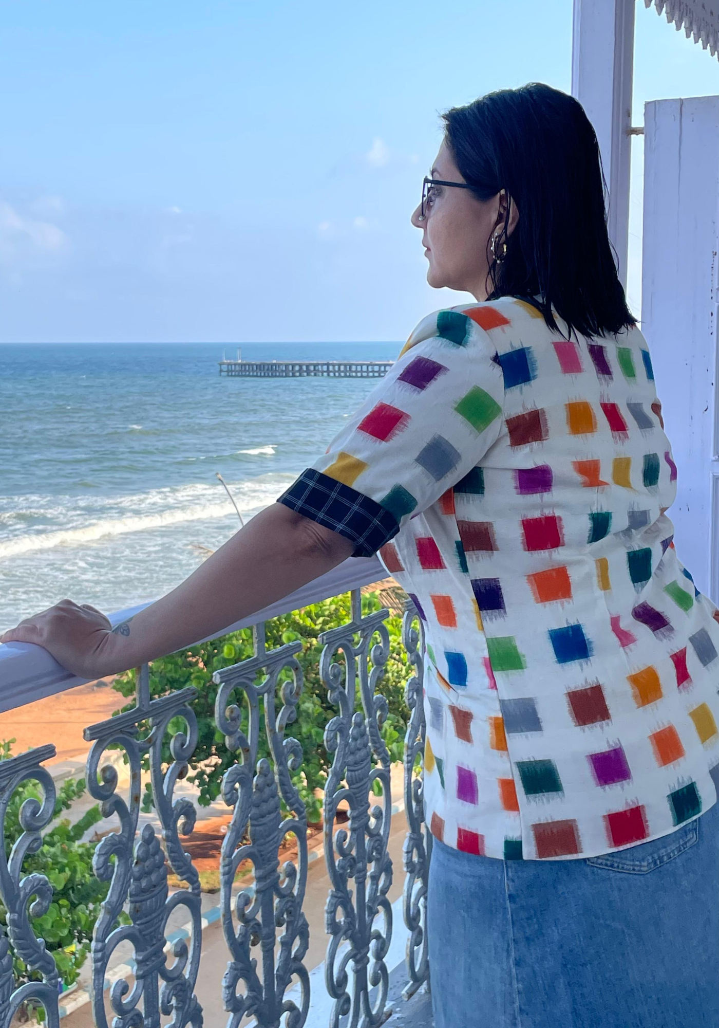 KOODAI COLOURS IKKAT SHORT JACKET