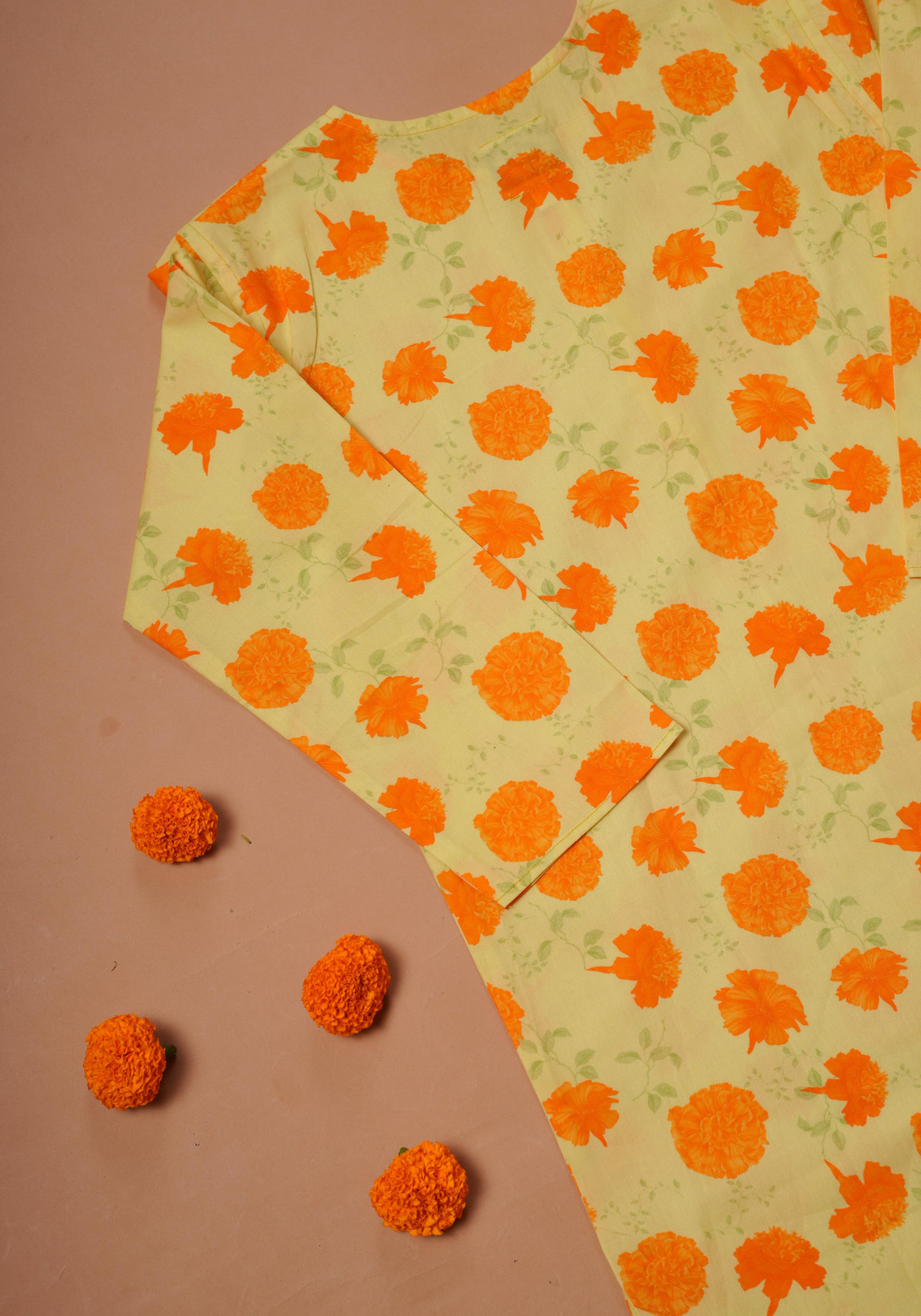 MARIGOLD PRINTED YELLOW KURTA
