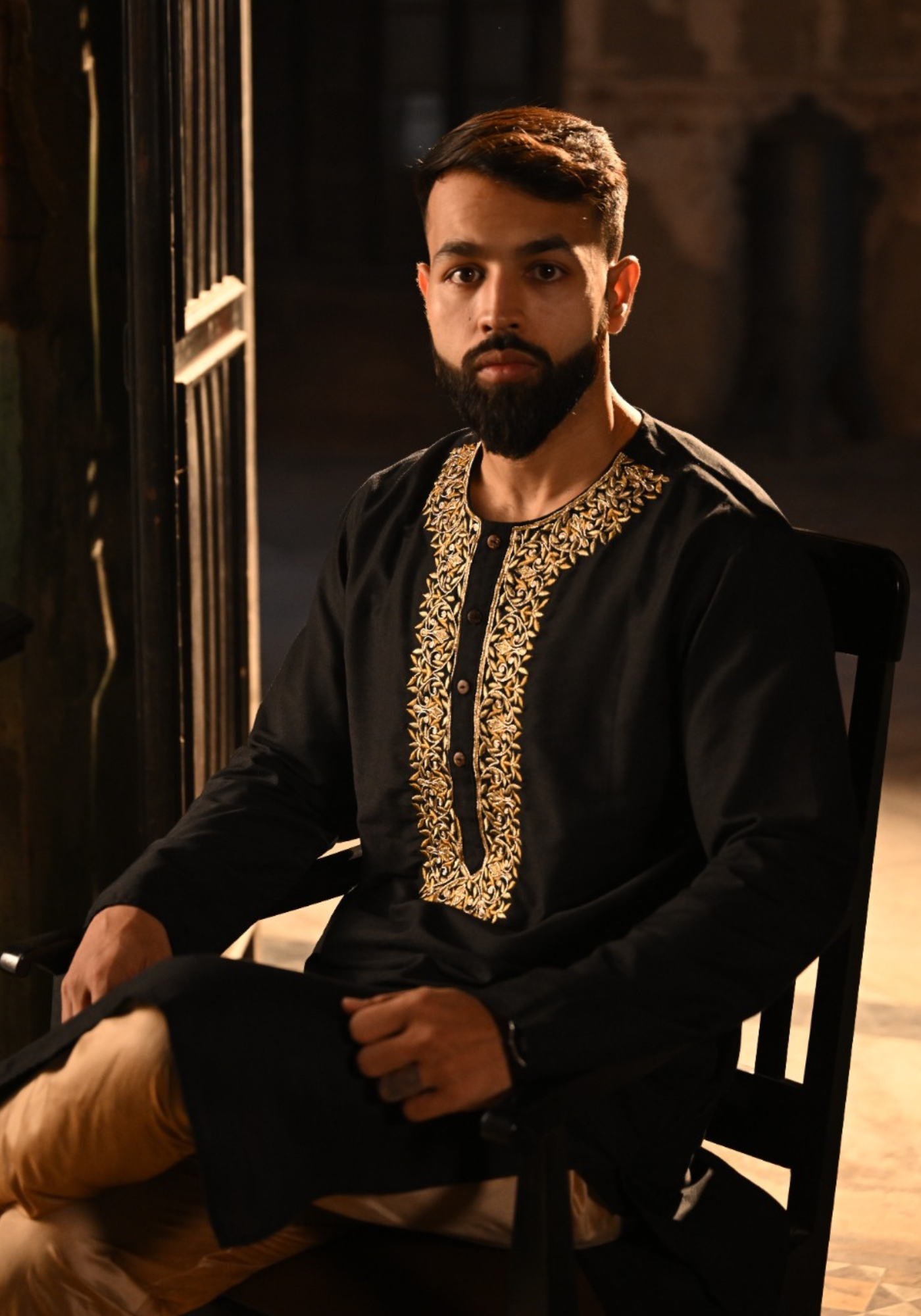 SHAPTAPADI BLACK KURTA