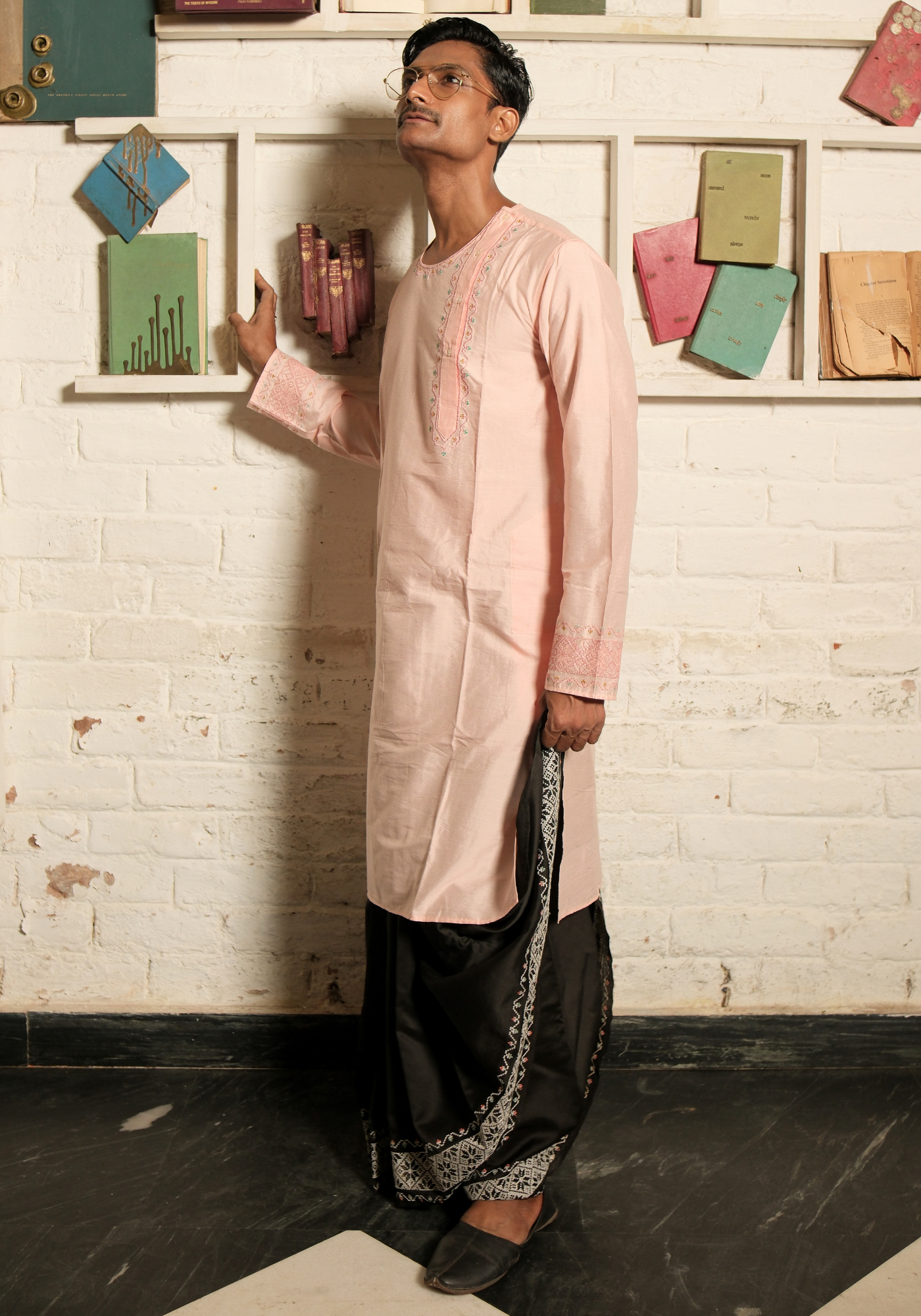PEACH GOLAP CHATURANGA KURTA