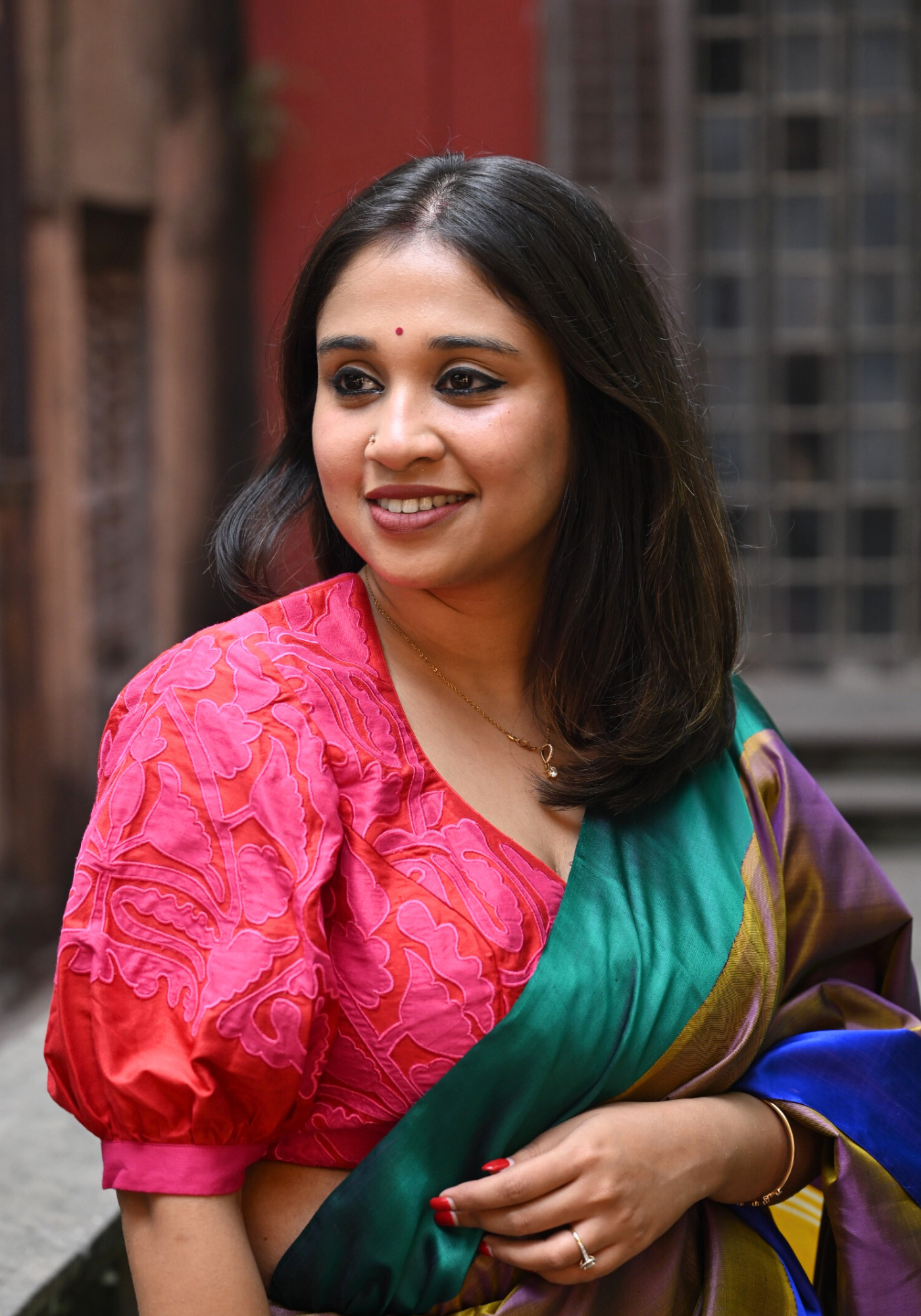 POMEGRANATE PATCH WORK BLOUSE