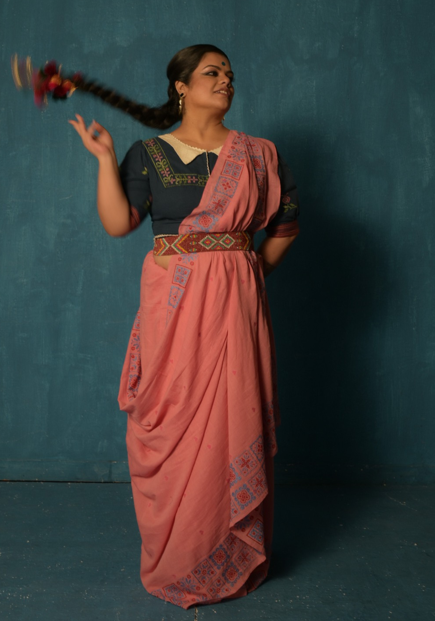 PEACH CHATURANGA SAREE