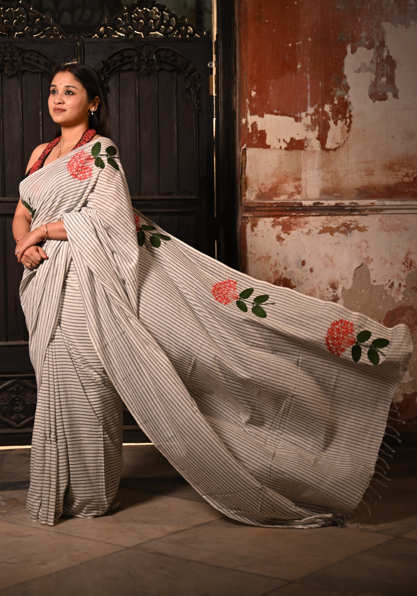 STRIPED RONGON SAREE