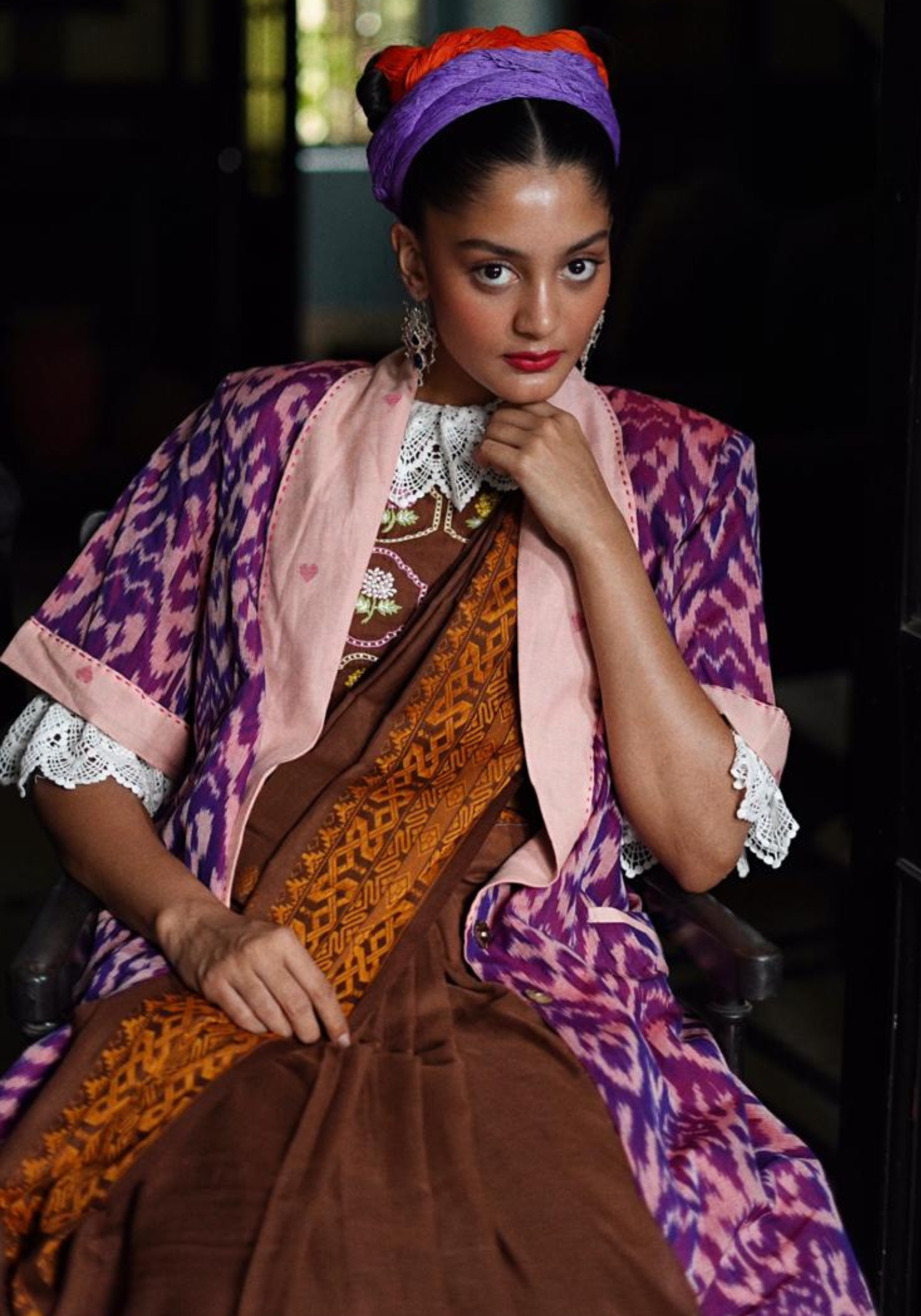 CHOCOLATE BROWN BALUCHARI MOTIF TANT SAREE