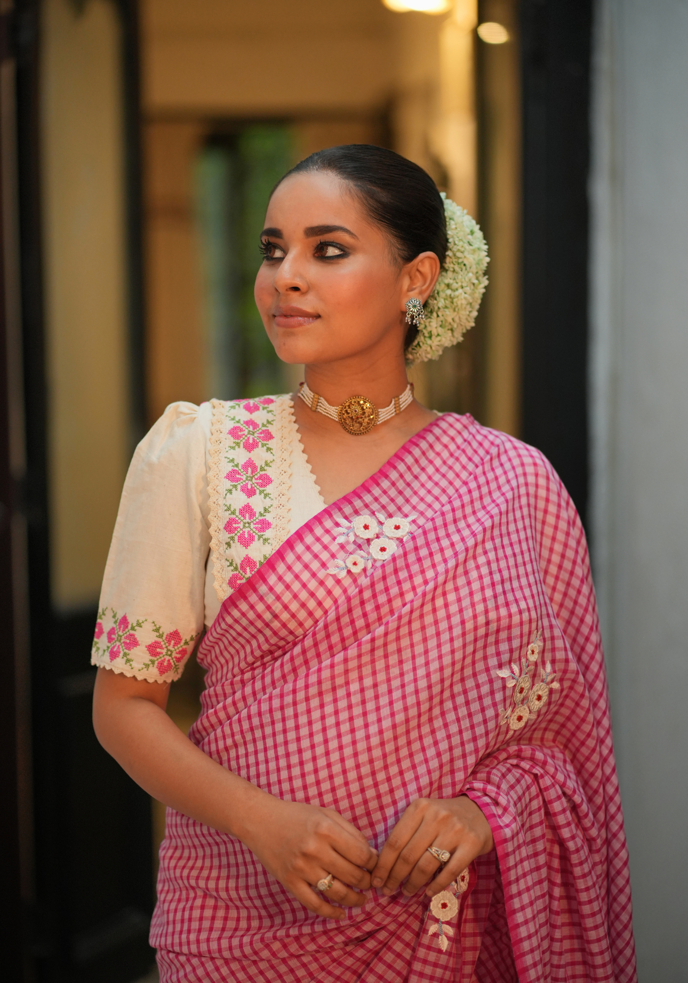 SAKURA GINGHAM SAREE