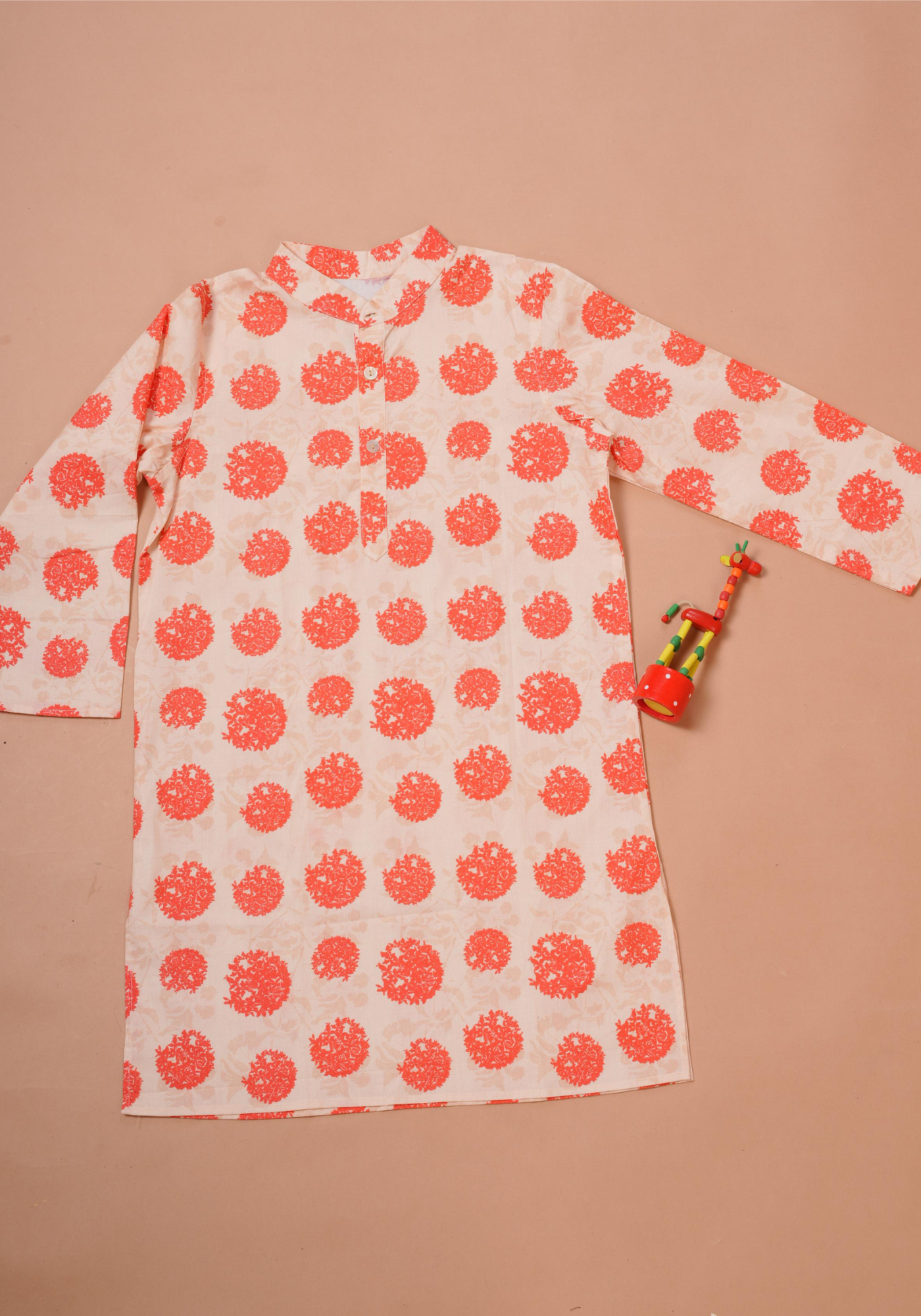 RONGON PRINTED ORANGE KURTA