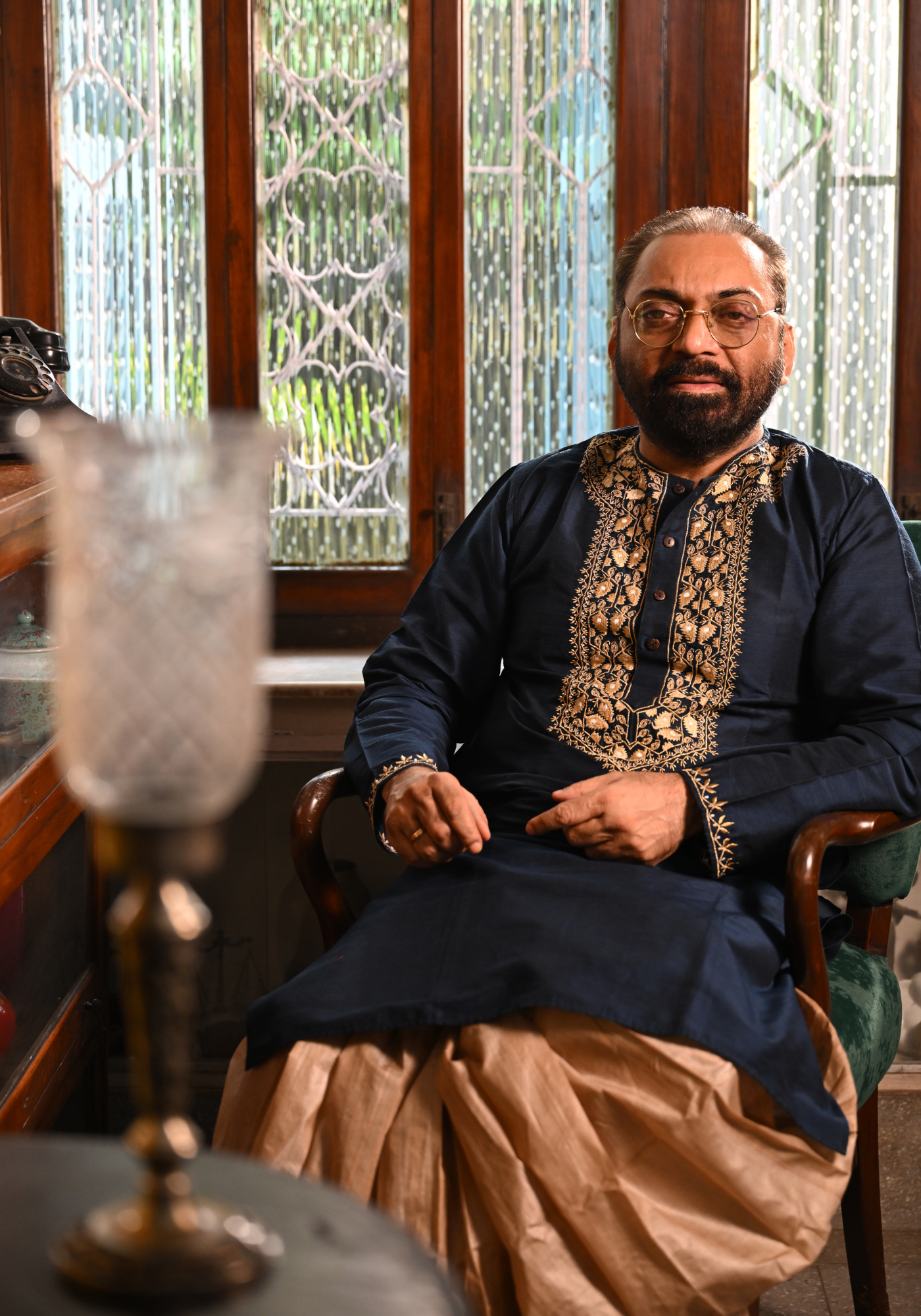 INK BLUE JAMAI BABU KURTA