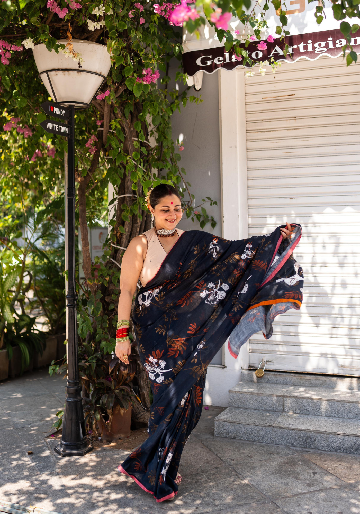 BLACK GULMOHAR SAREE