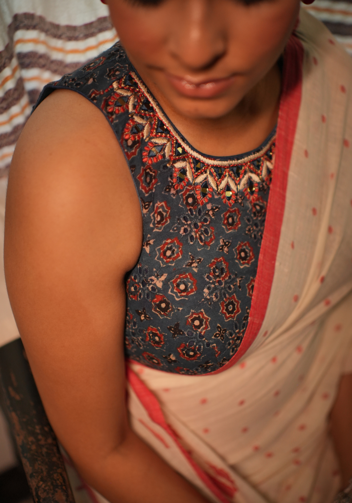 NEEL AJRAKH MIRROR BLOUSE