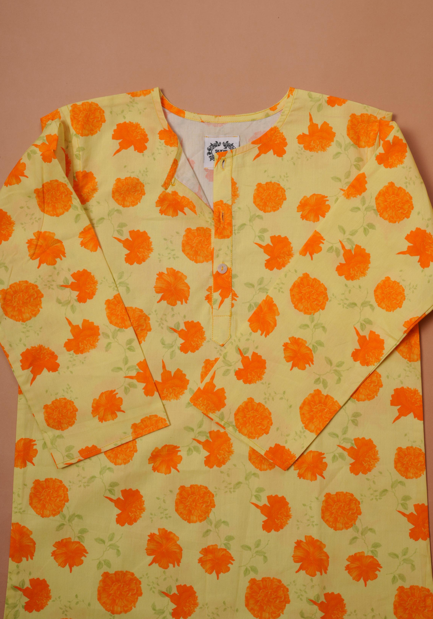 MARIGOLD PRINTED YELLOW KURTA