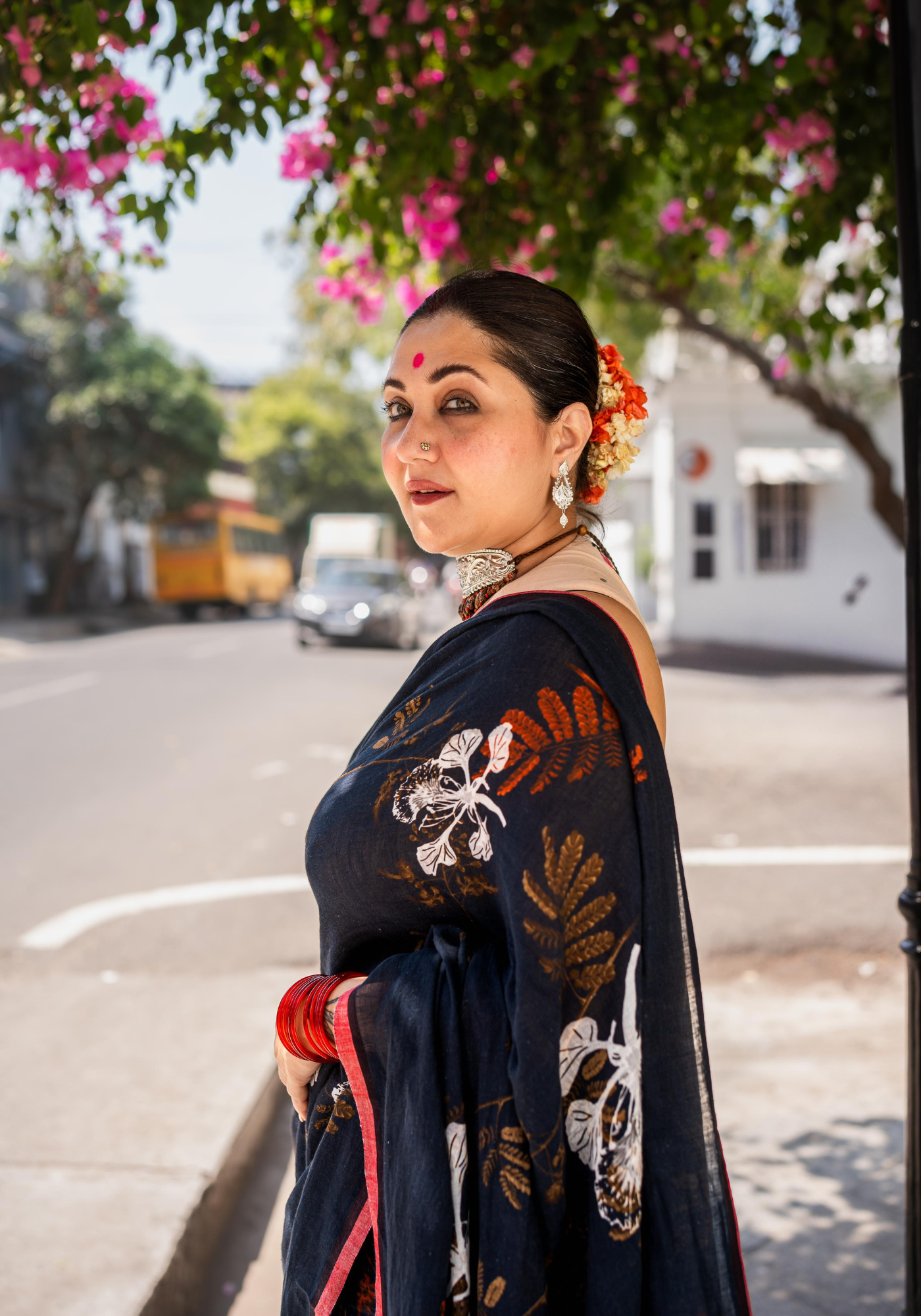 BLACK GULMOHAR SAREE