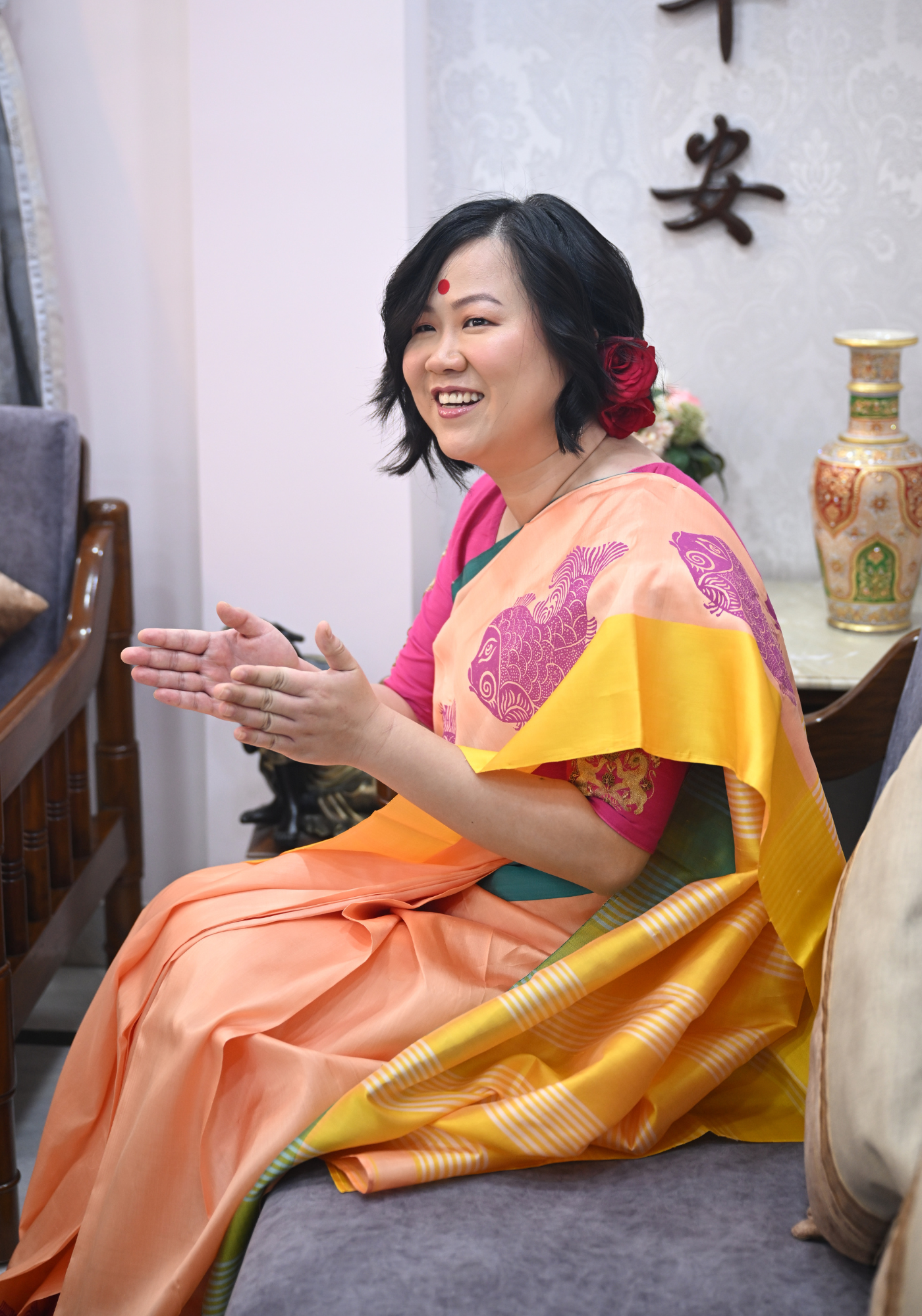 PEACH MAACH GOROD SILK SAREE