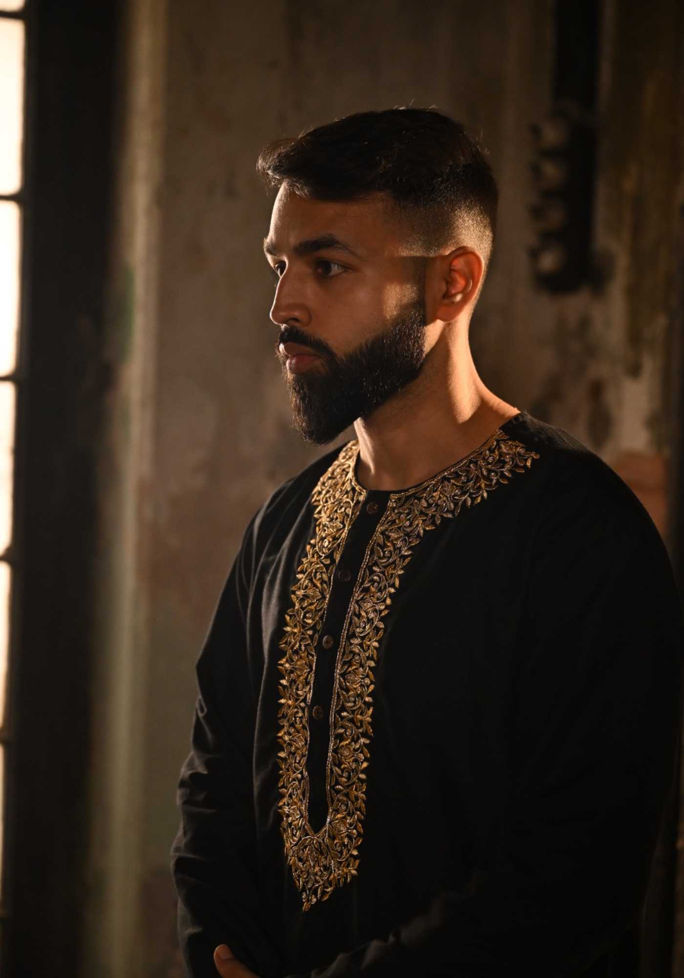 SHAPTAPADI BLACK KURTA