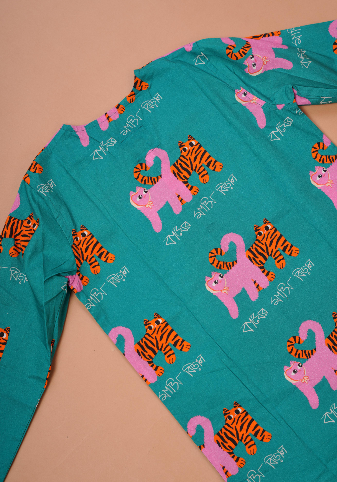 BAGHER MASHI TEAL KURTA