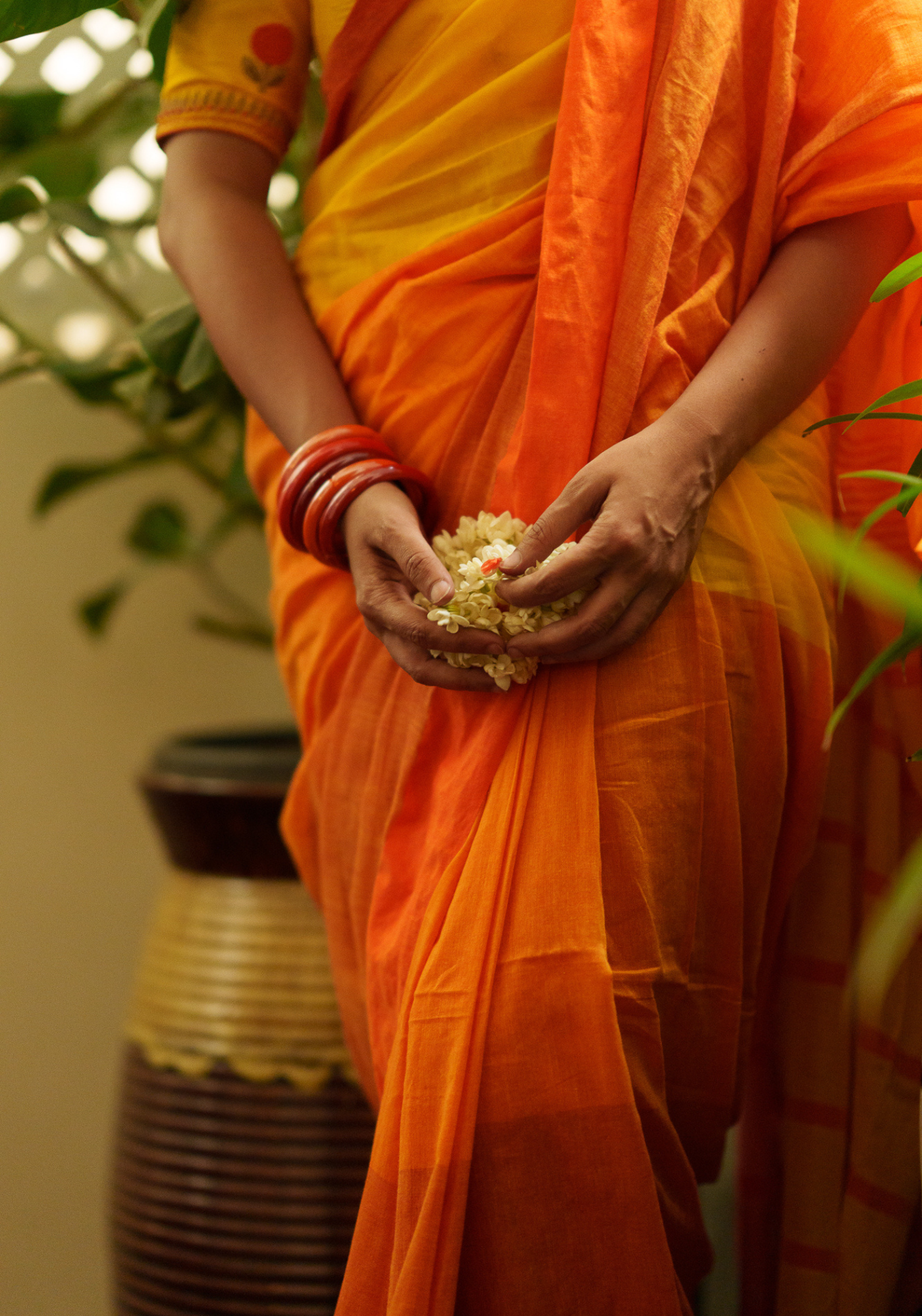 HOLUD GNAADA COTTON TANT SAREE