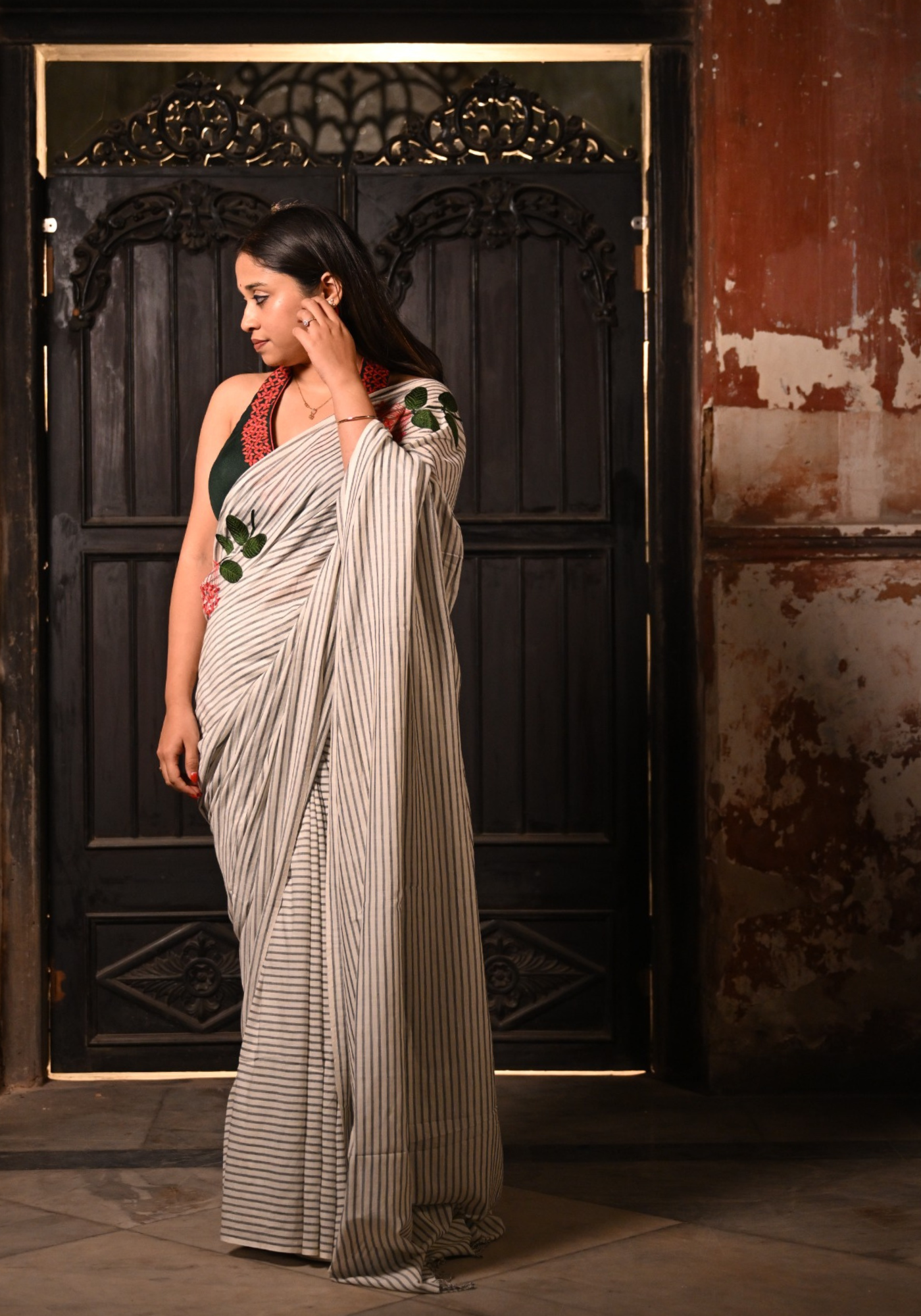 STRIPED RONGON SAREE