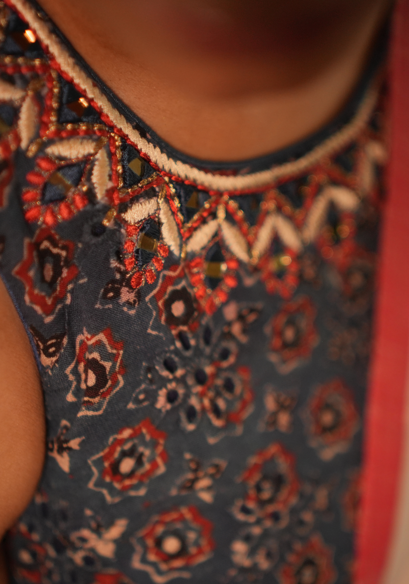 NEEL AJRAKH MIRROR BLOUSE