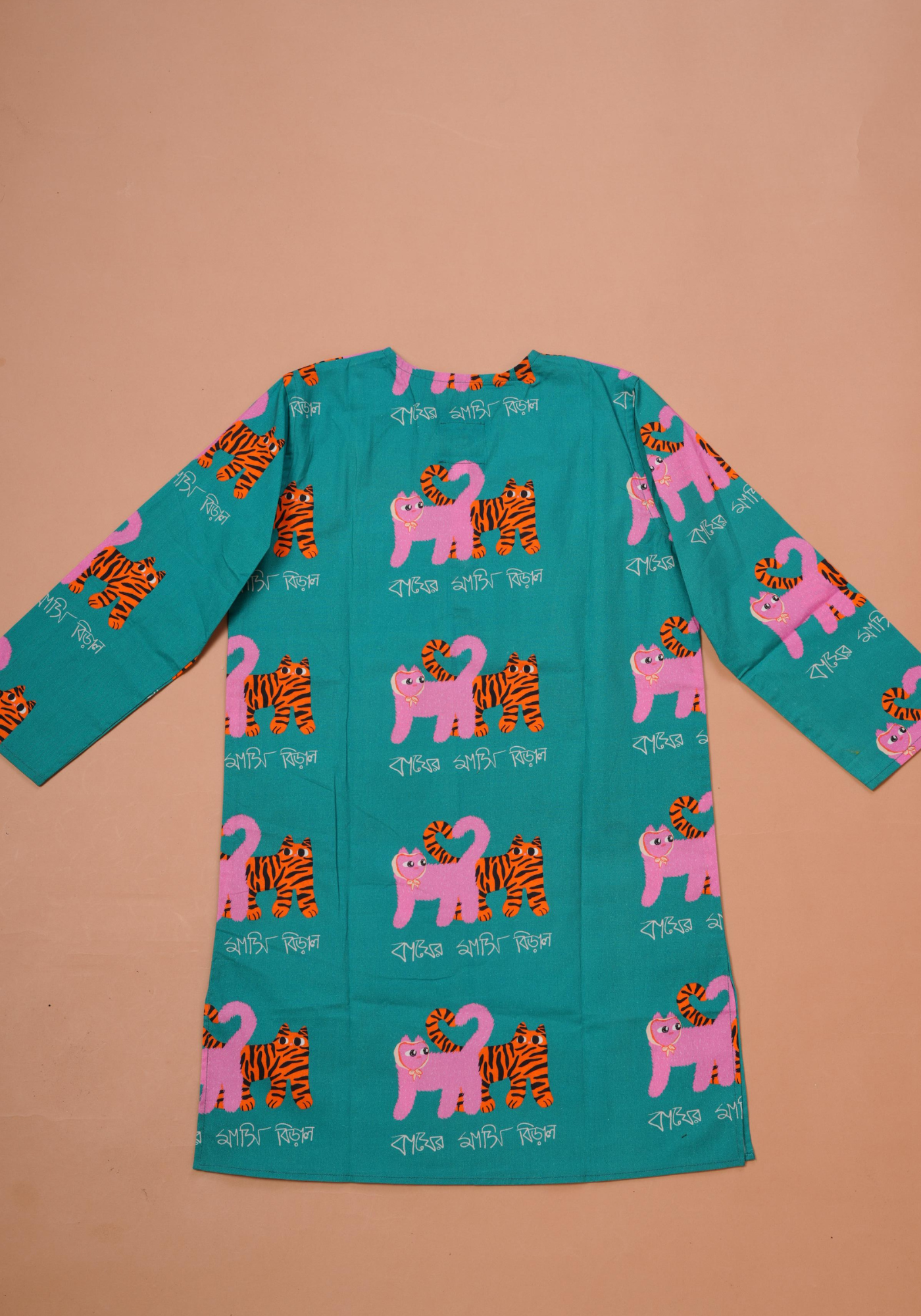 BAGHER MASHI TEAL KURTA