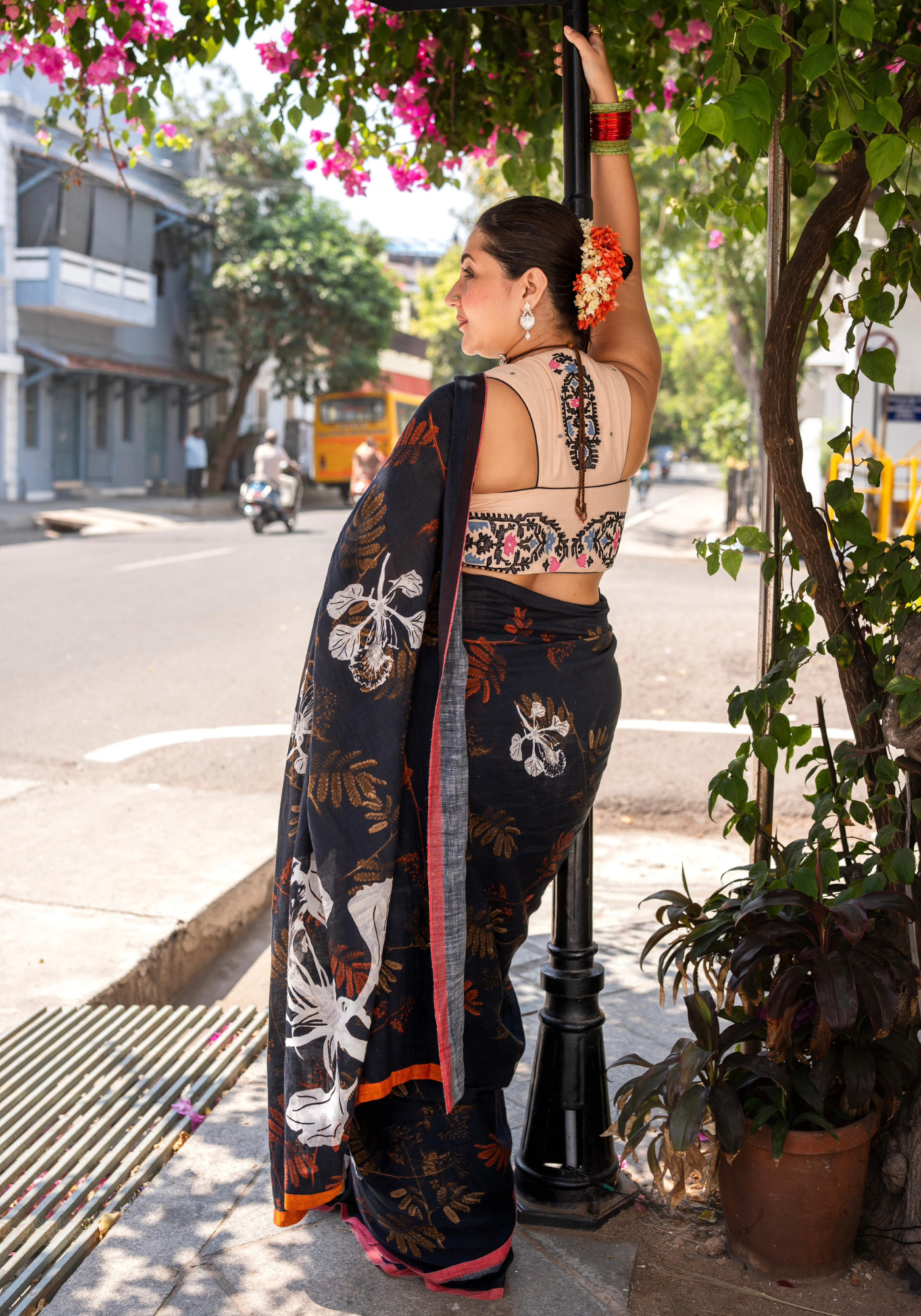 BLACK GULMOHAR SAREE