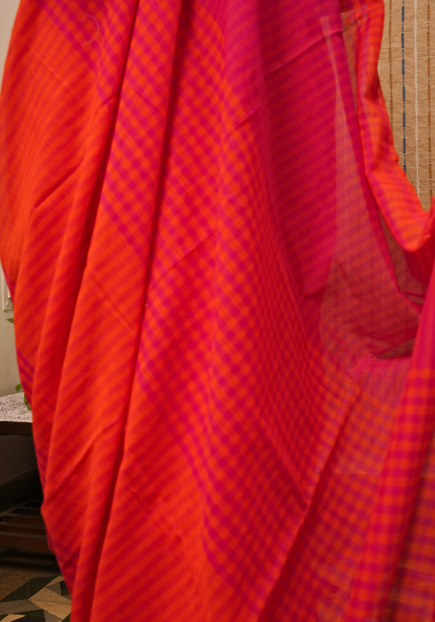 GOLAP PALASH CHECK SAREE