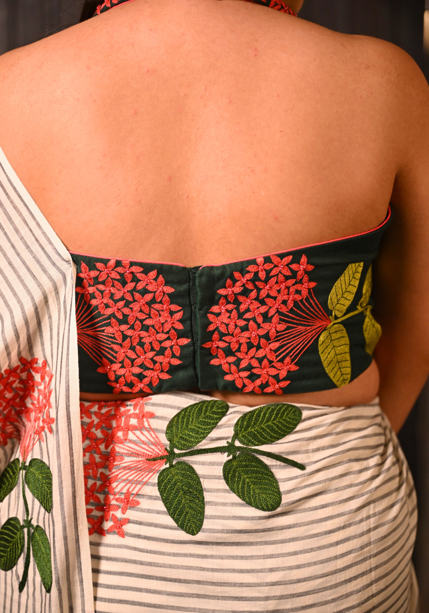 PINE GREEN RONGON HALTER BLOUSE