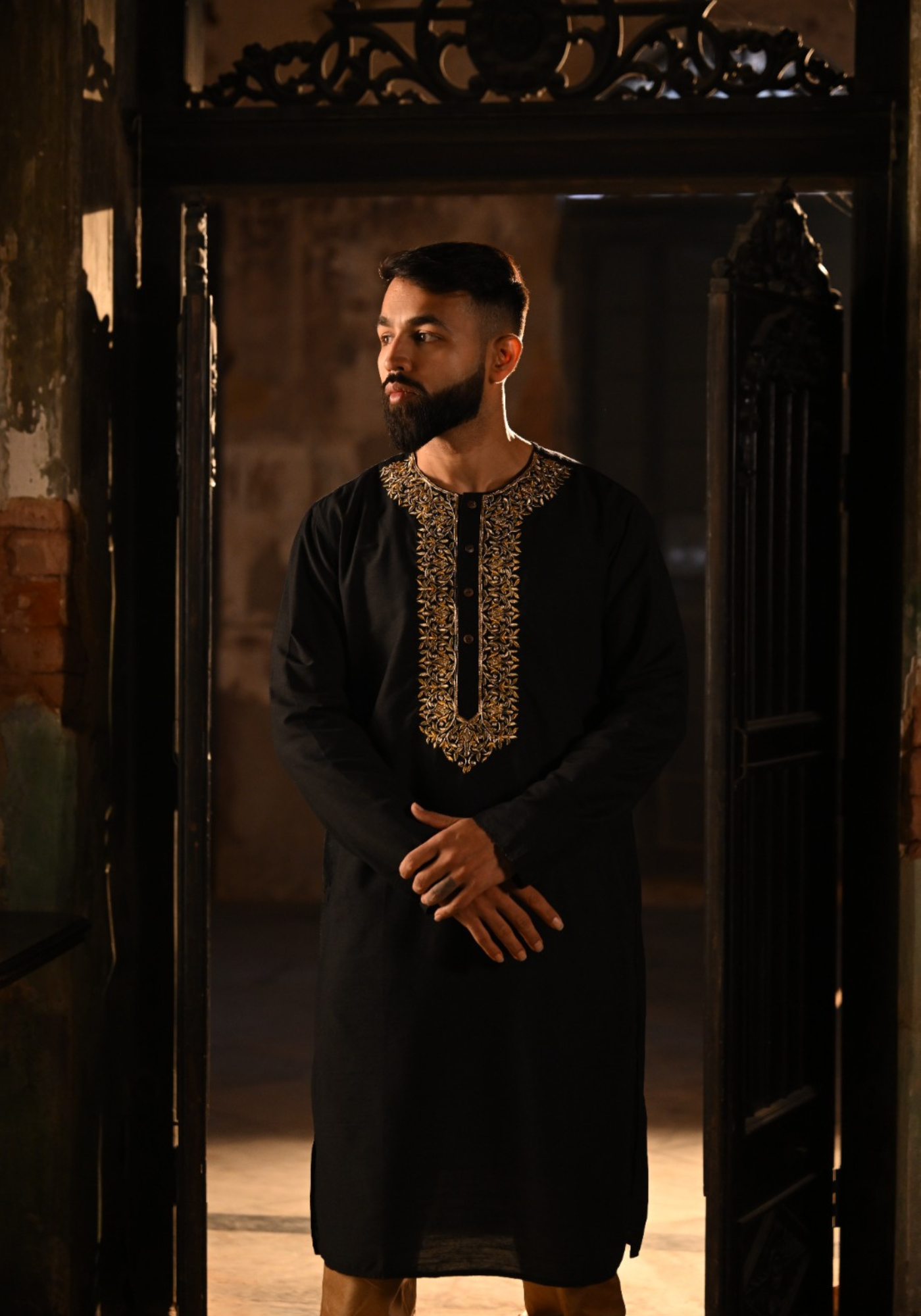 SHAPTAPADI BLACK KURTA