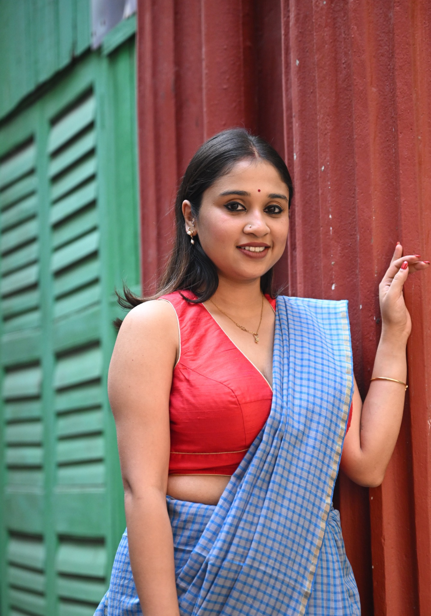 RED TRISHNA ZARDOUSI (Racer back) BLOUSE