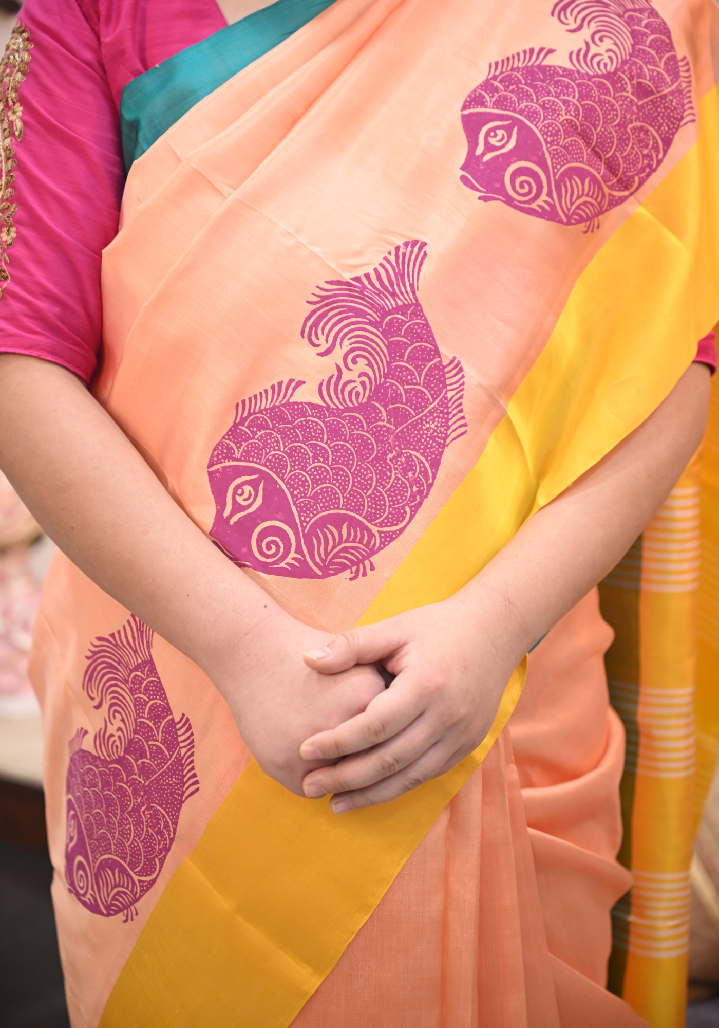 PEACH MAACH GOROD SILK SAREE