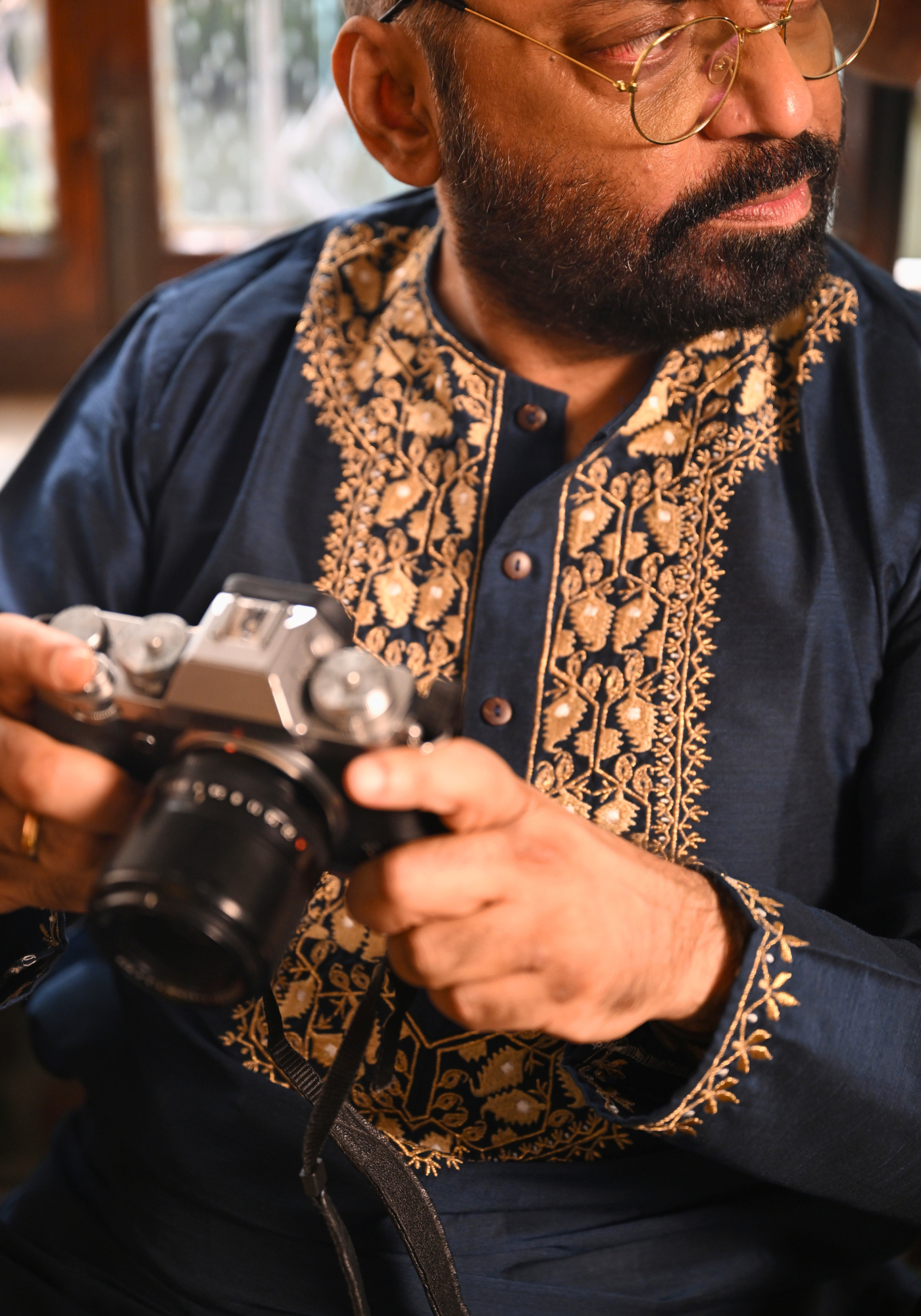 INK BLUE JAMAI BABU KURTA