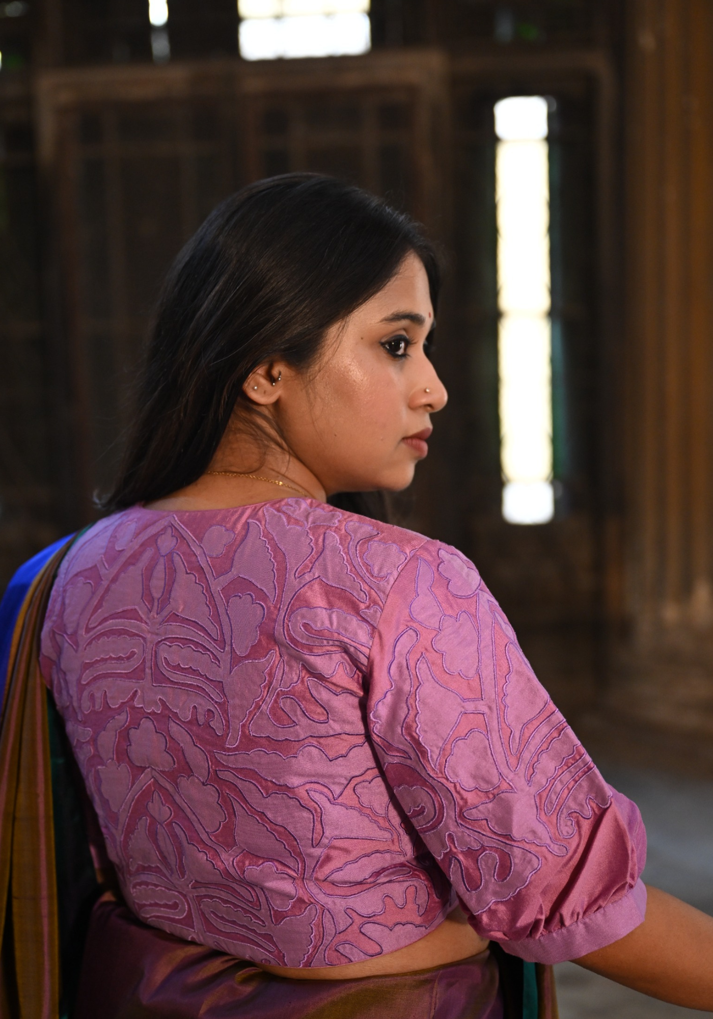 LAVENDER PATCH WORK BLOUSE