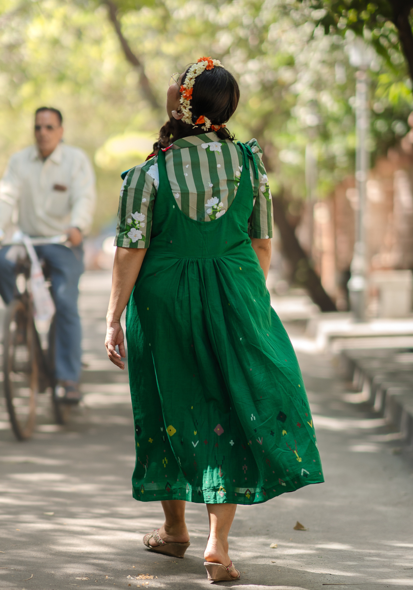 MALLI POO GREEN STRIPED SHIRT