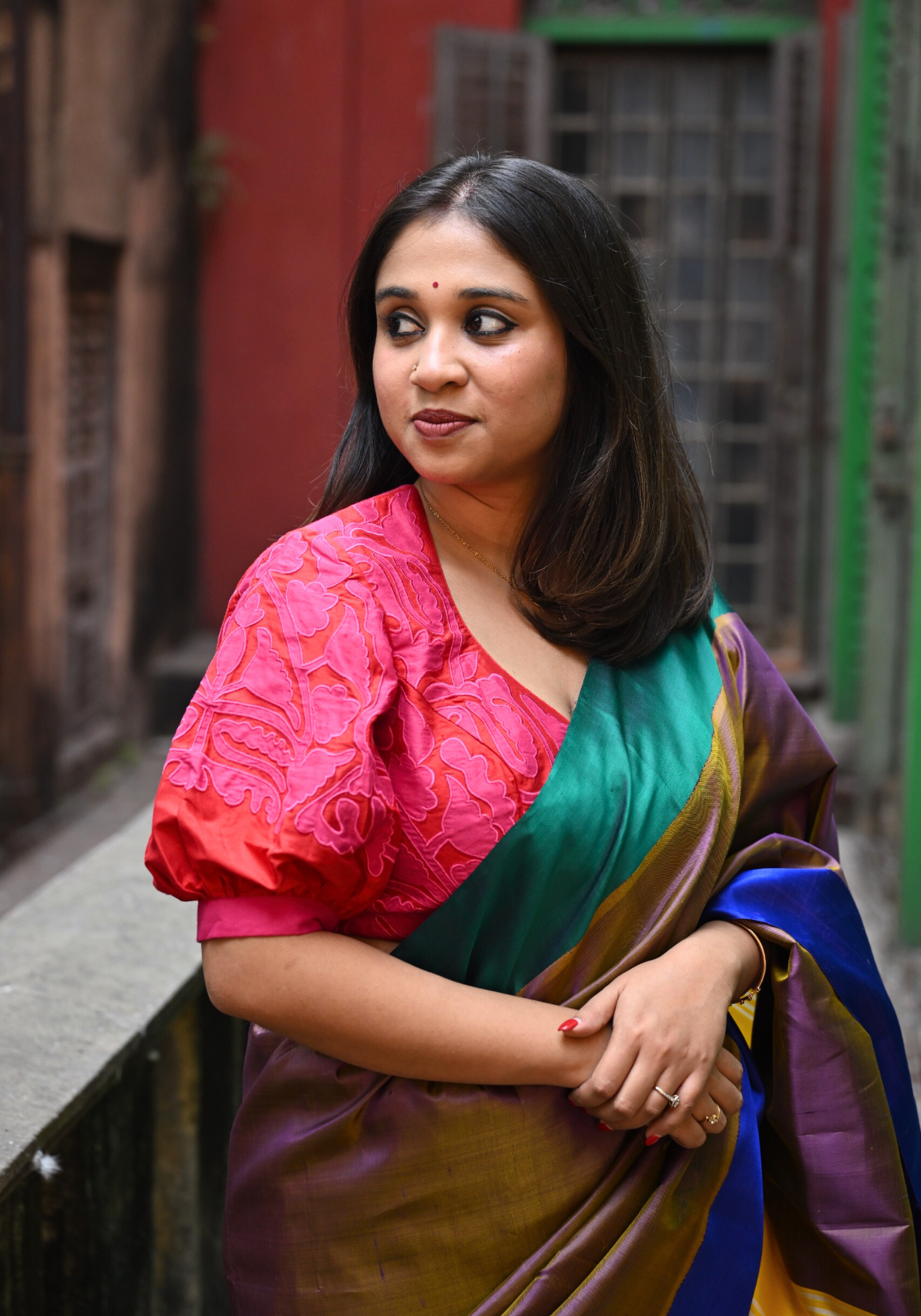 POMEGRANATE PATCH WORK BLOUSE