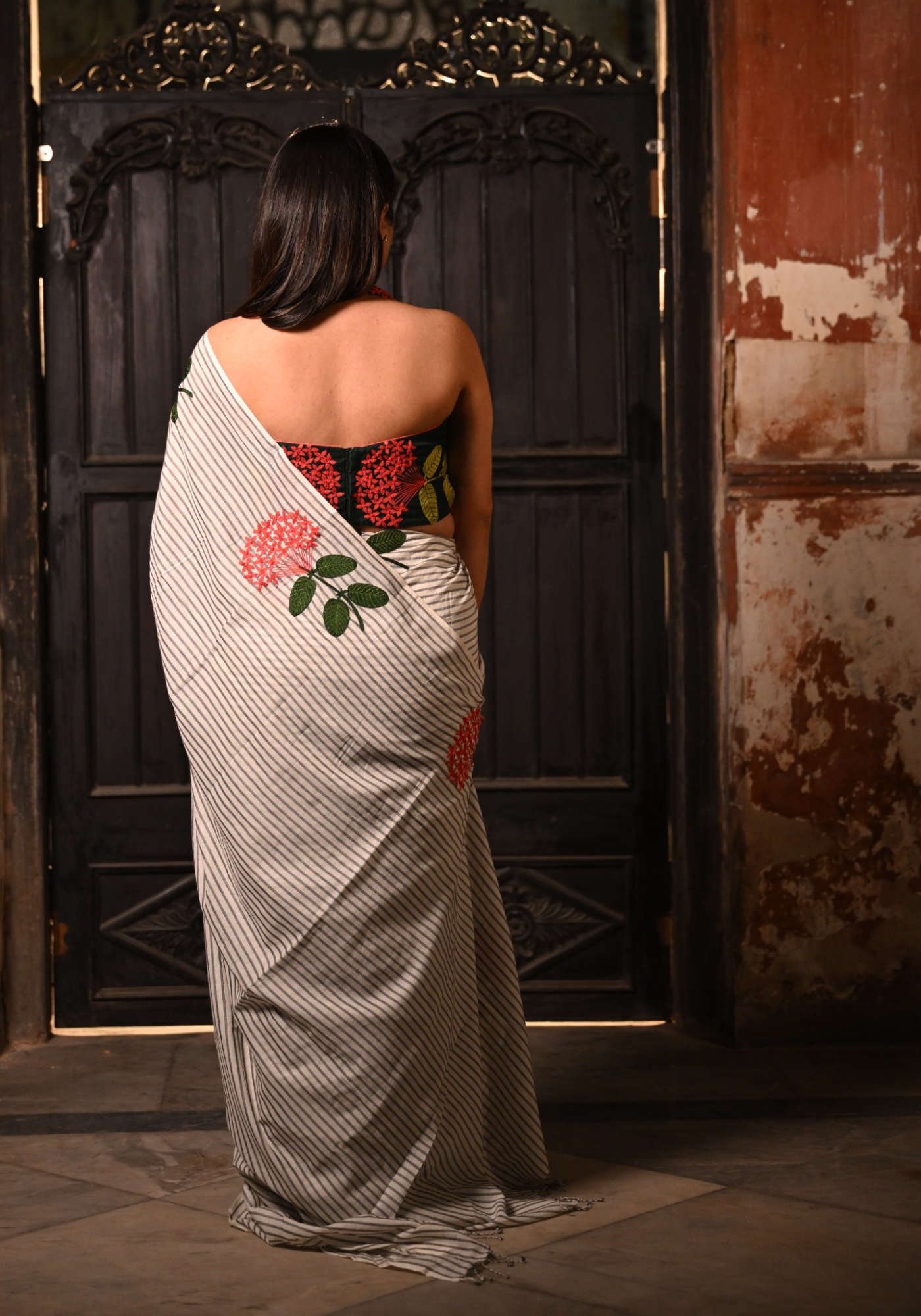 STRIPED RONGON SAREE