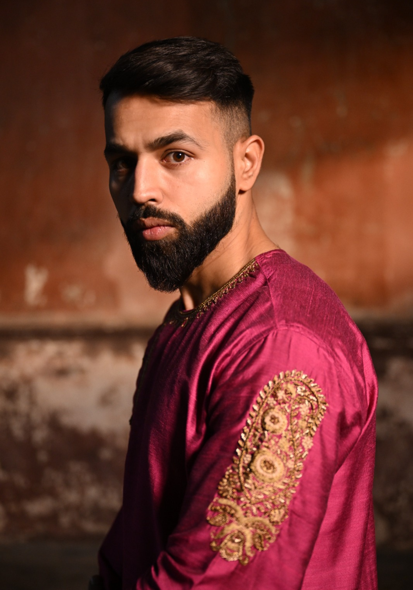 BASHOR GOLAP MAGENTA KURTA