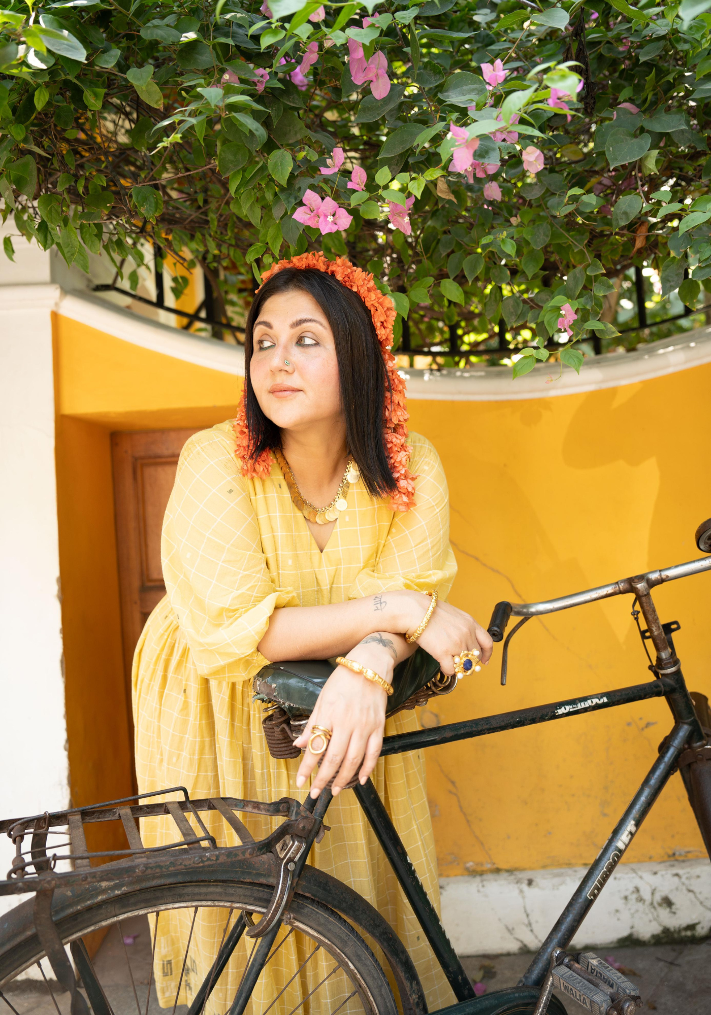 BUTTER DOSA JAMDANI GATHERED DRESS